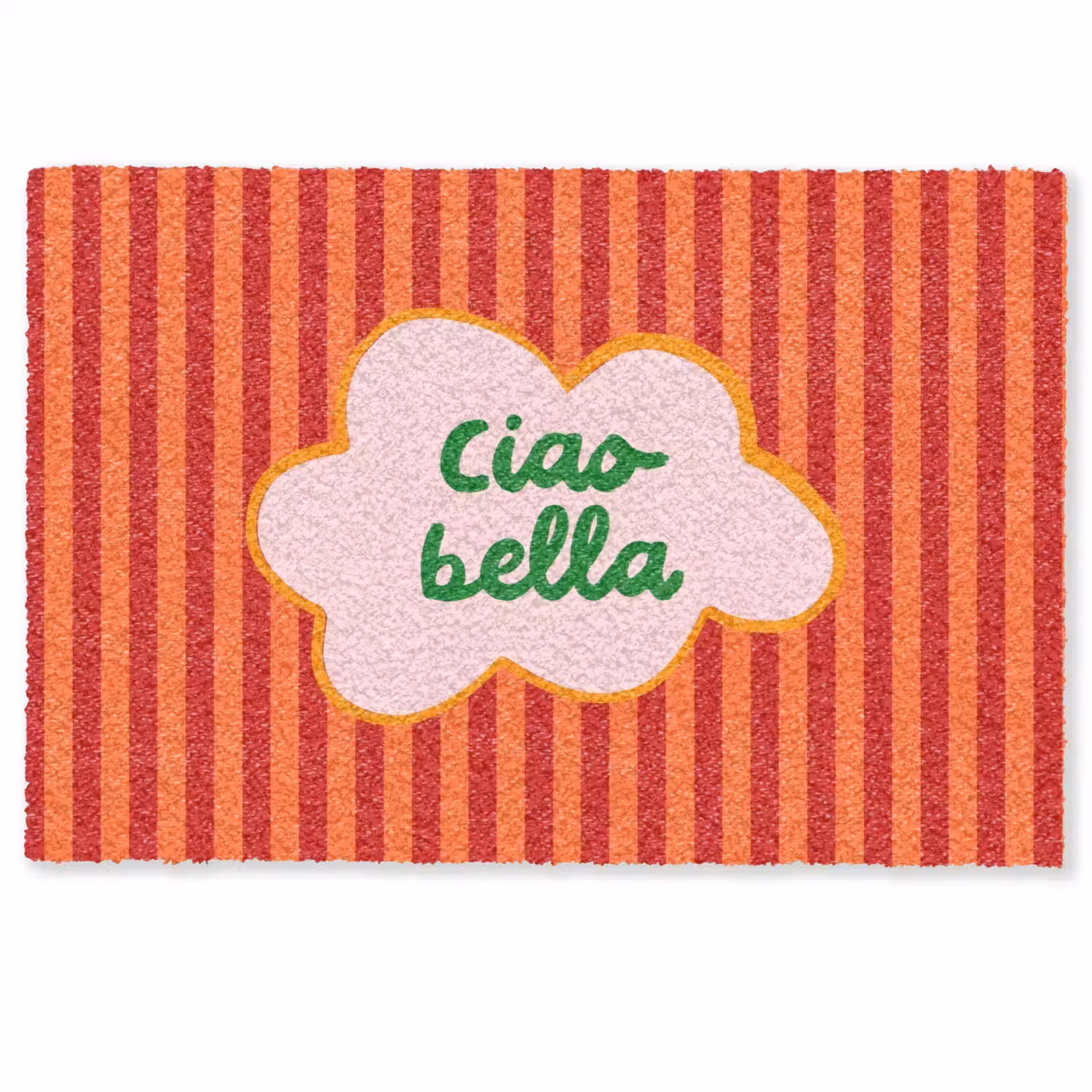 Ciao bella - Tekstwolk - Strepen - Oranje Deurmat klein -zkaufland3d