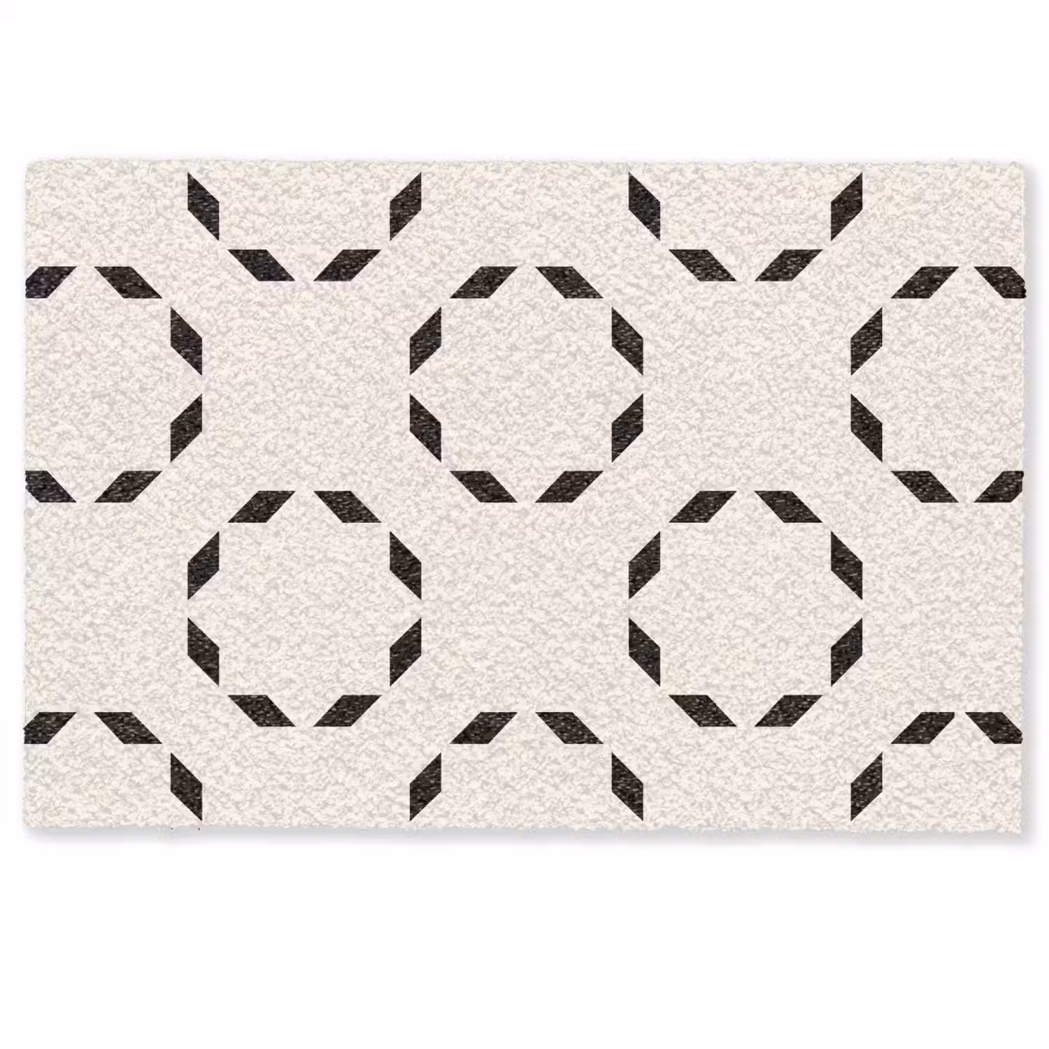 Cirkels - Patroon - Zwart - Beige - Abstract Deurmat klein -zkaufland3d