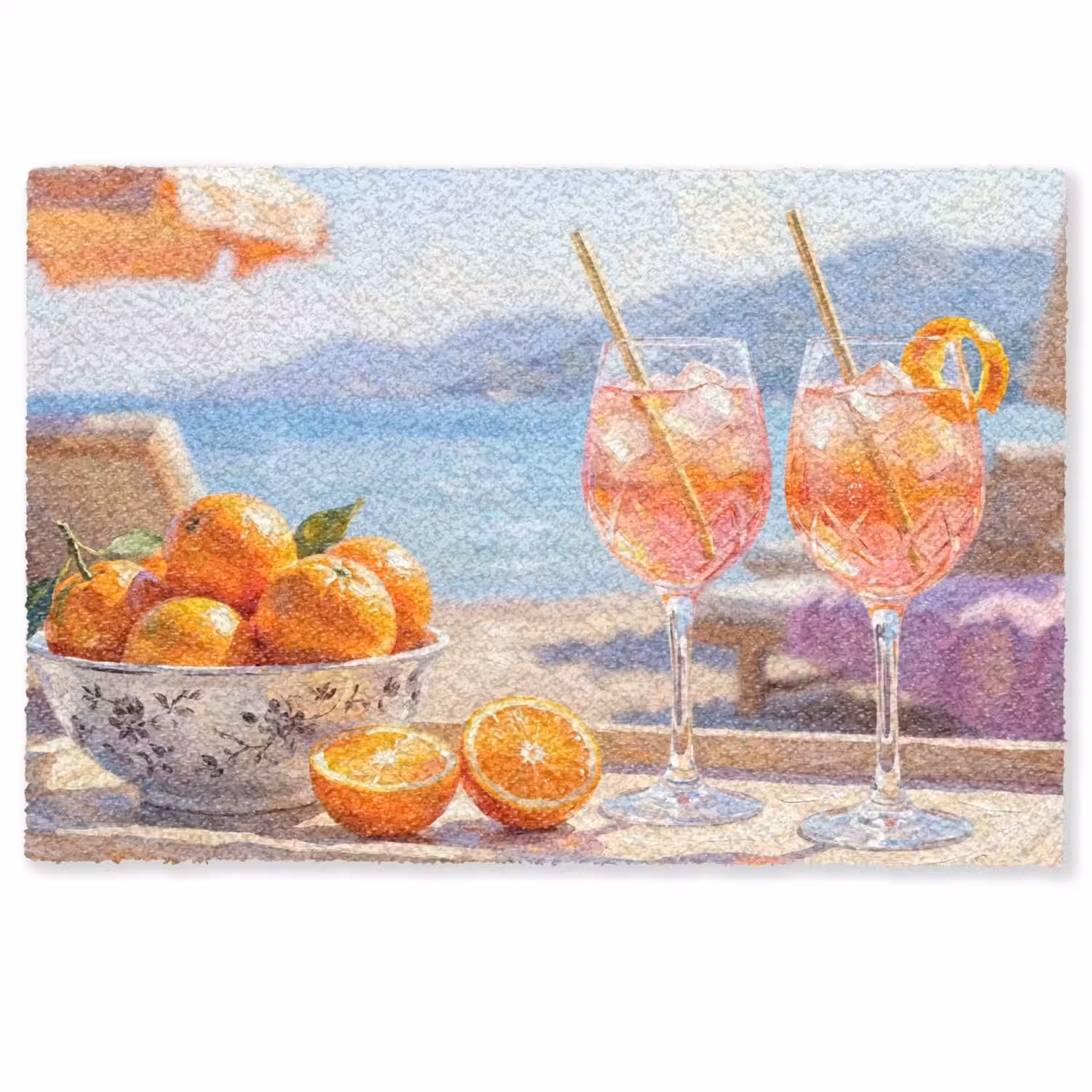Drank - Glazen - Strand - Zomer - Oranje Deurmat klein -zkaufland3d