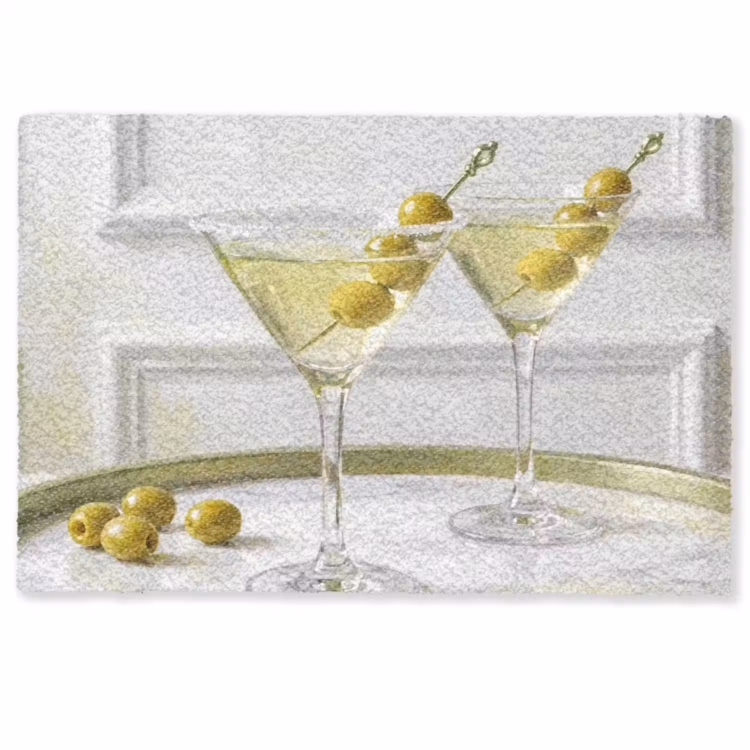 Drank - Martini - Olijven - Modern - Wit Deurmat klein -zkaufland3d