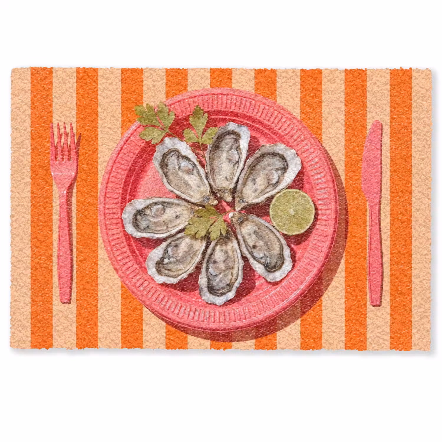 Eten - Oester - Zeevruchten - Oranje - Modern Deurmat klein -zkaufland3d
