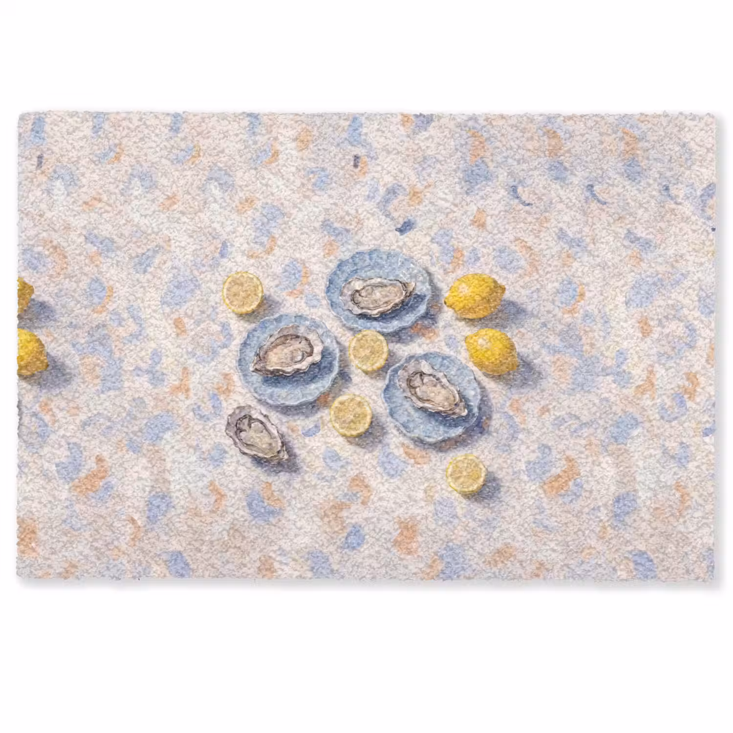 Eten - Oesters - Citroenen - Modern - Geel Deurmat klein -zkaufland3d