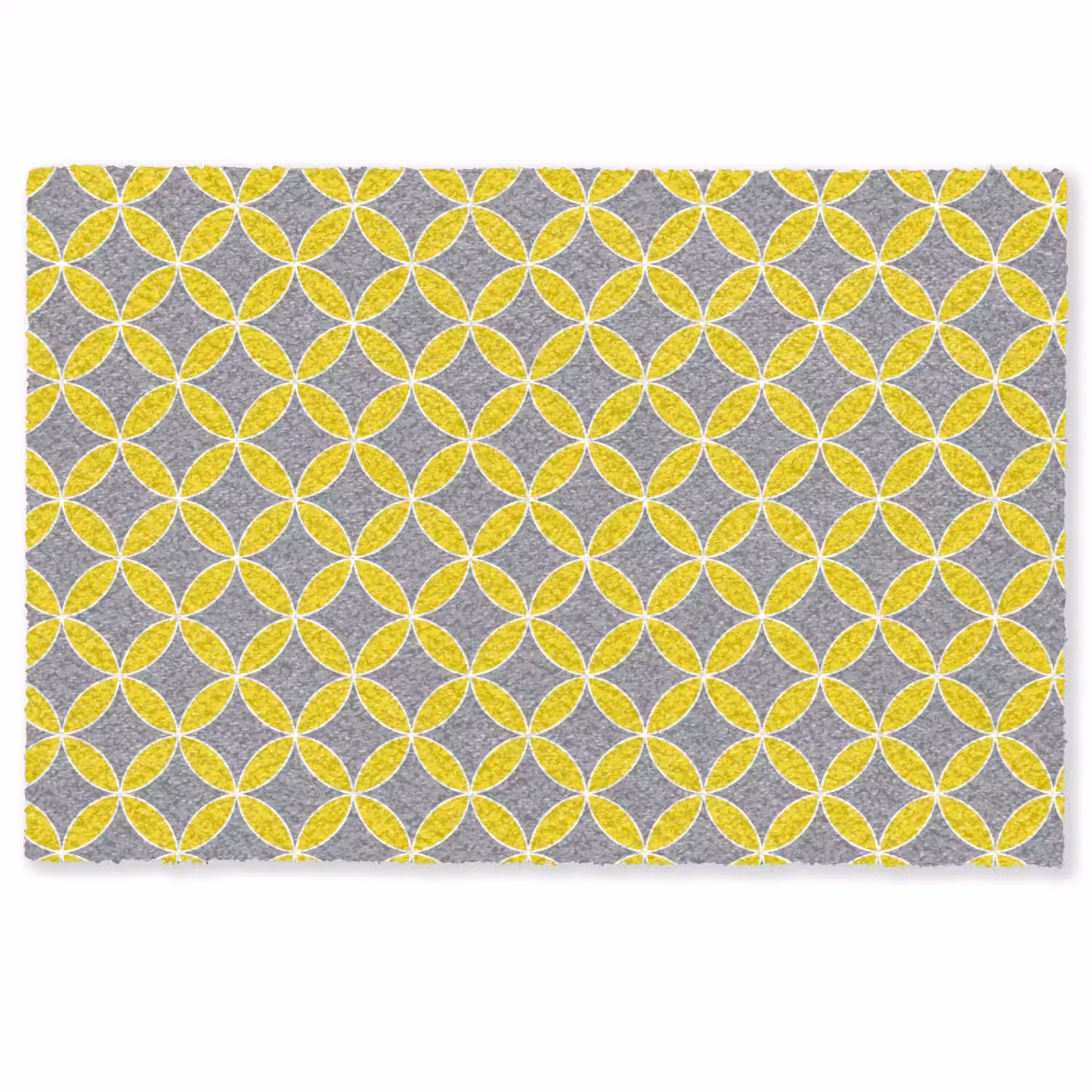 Geometrisch - Cirkels - Modern - Grijs - Geel Deurmat klein 898 -zkaufland3d