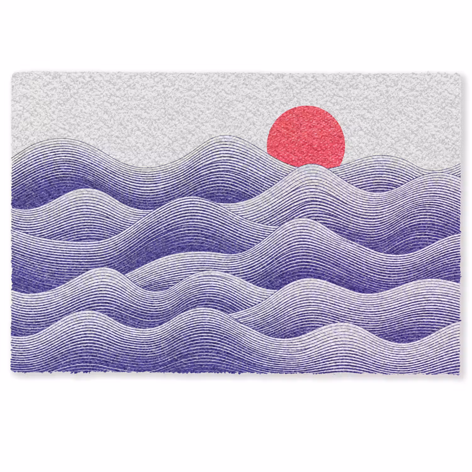 Golven - Zon - Natuur - Abstract - Rood Deurmat klein -zkaufland3d