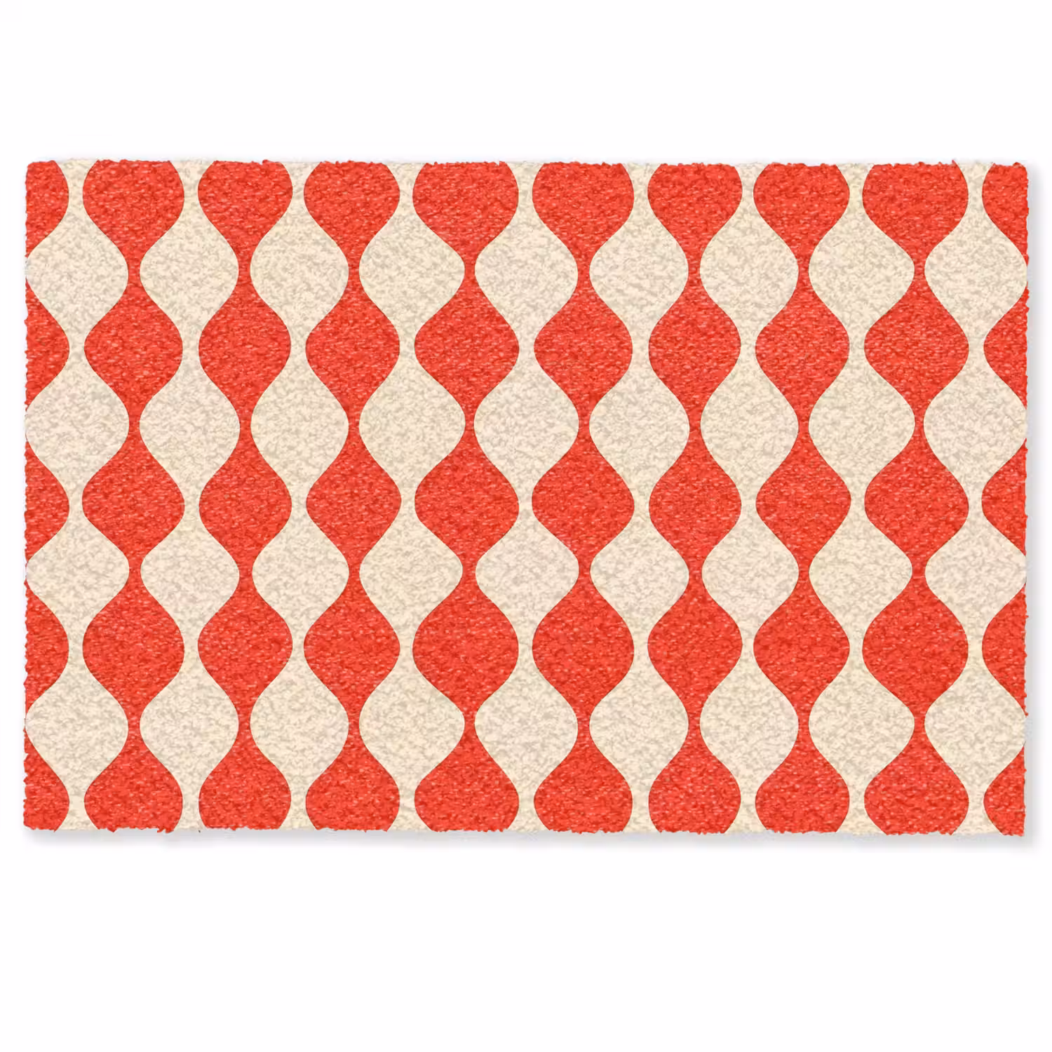 Golvend patroon - Retro - Rood - Beige Deurmat klein 898 -zkaufland3d
