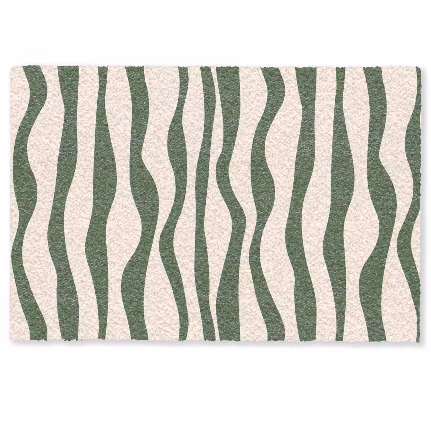 Golvende lijnen - Beige - Groen - Strepen - Abstract Deurmat klein -zkaufland3d