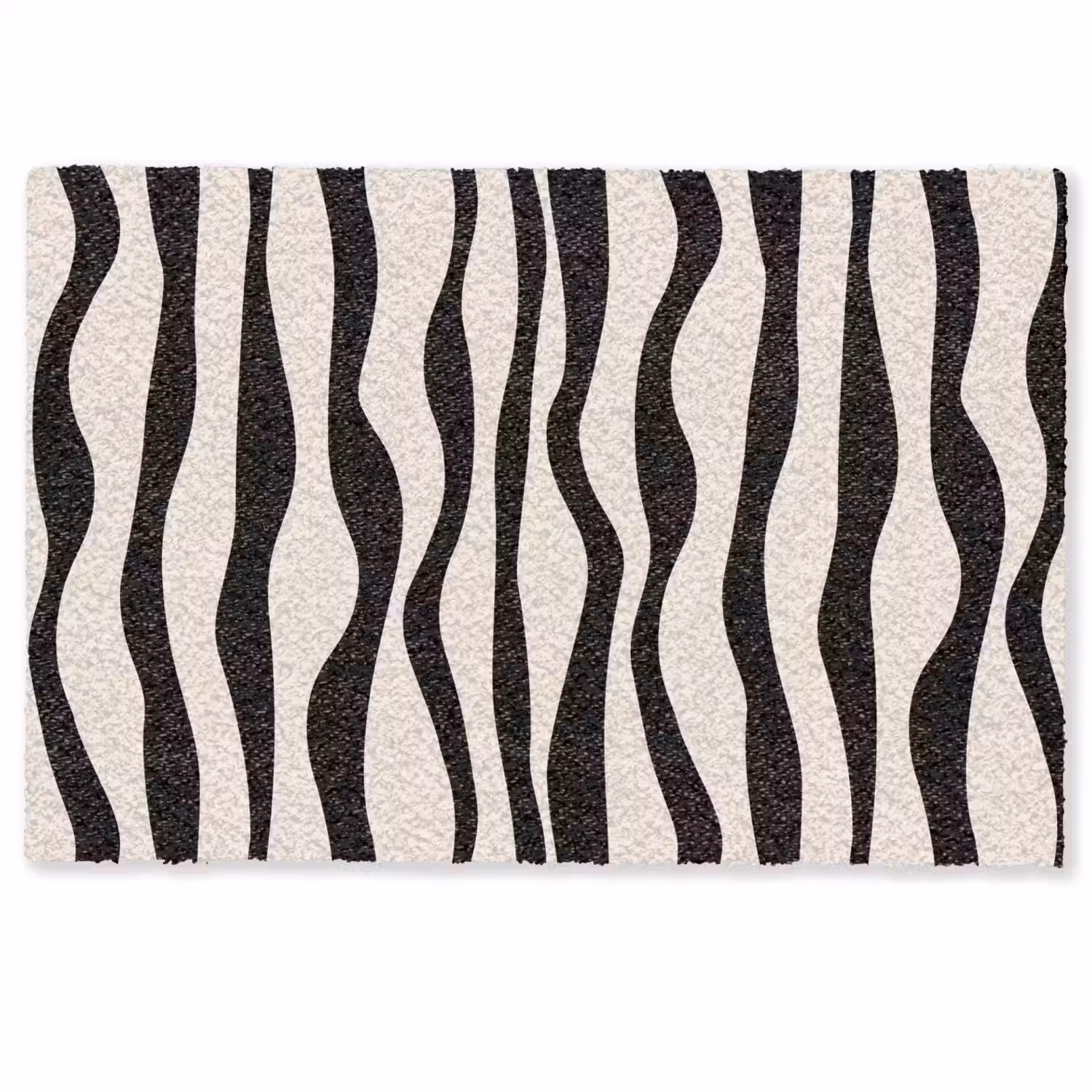 Golvende lijnen - Beige - Zwart - Abstract Deurmat klein -zkaufland3d