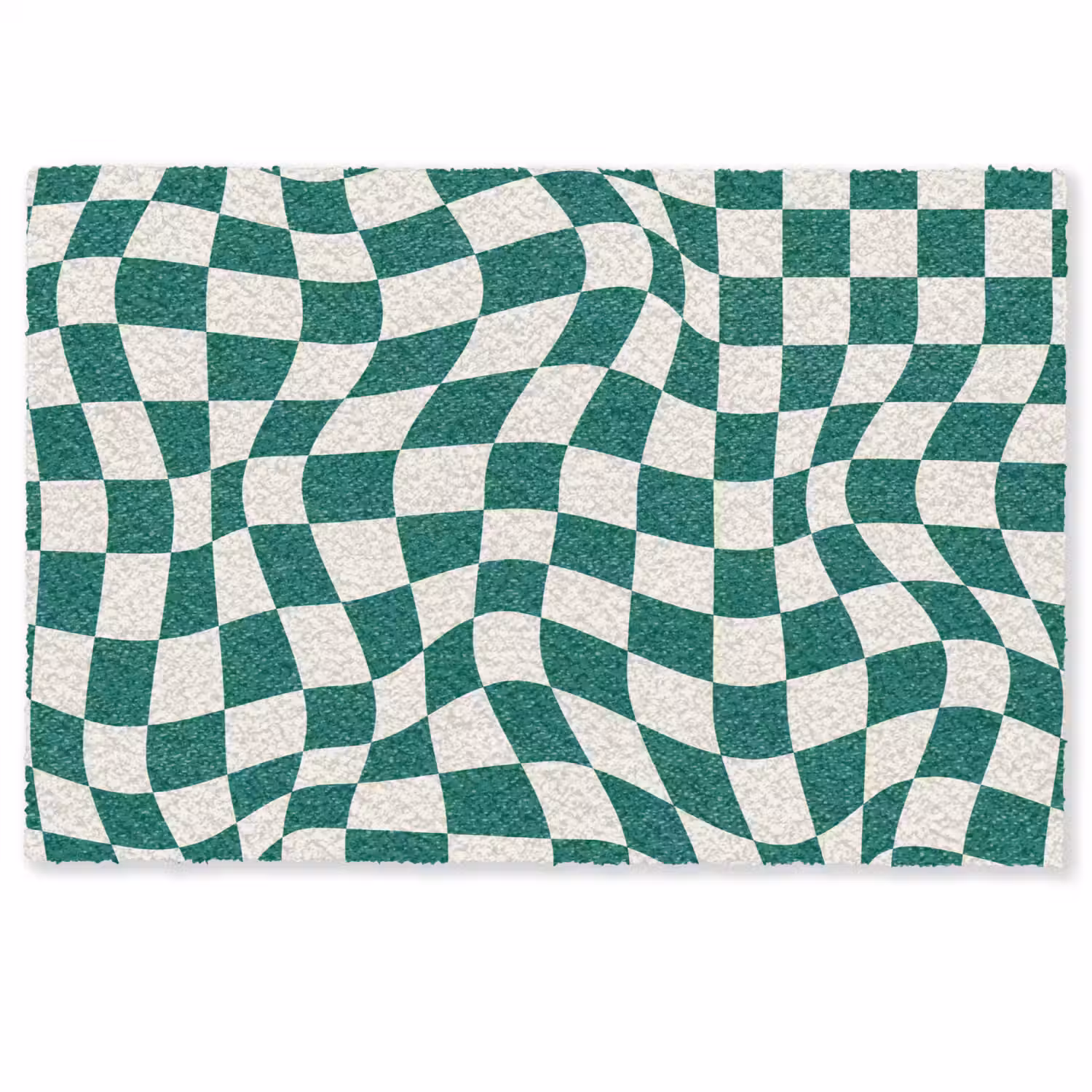 Golvende vakjes - Groen - Wit - Abstract Deurmat klein -zkaufland3d