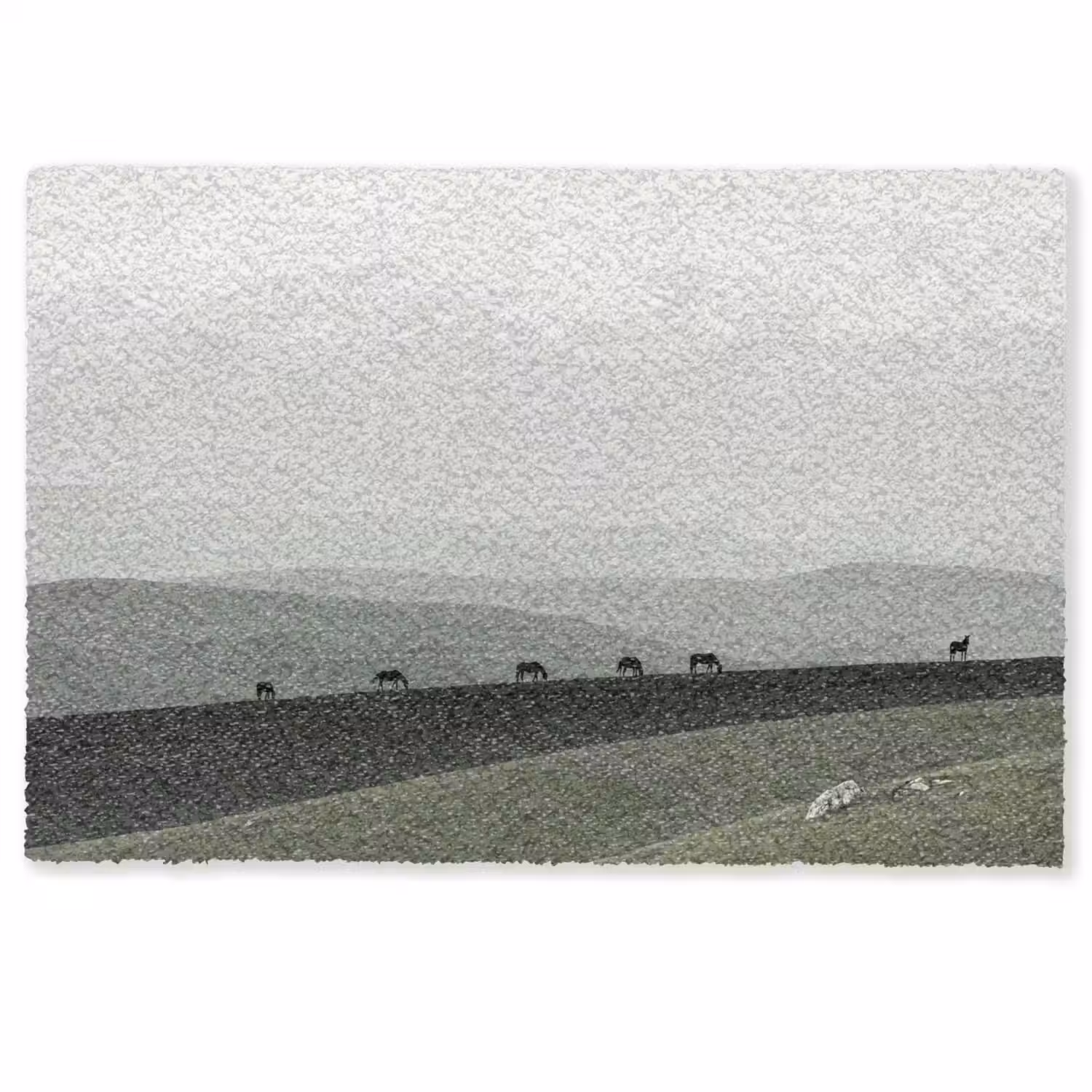 Grijs - Berg - Paarden Deurmat klein -zkaufland3d