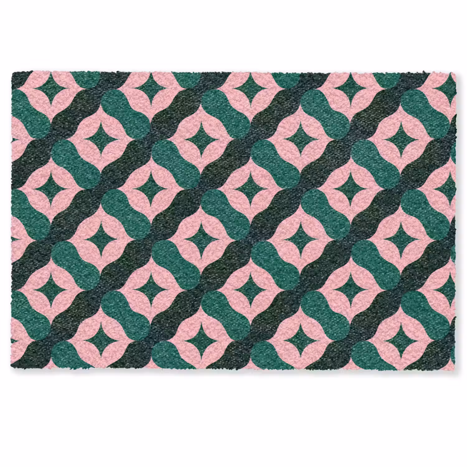 Groen - Roze - Retro - Sterren Deurmat klein 898 -zkaufland3d