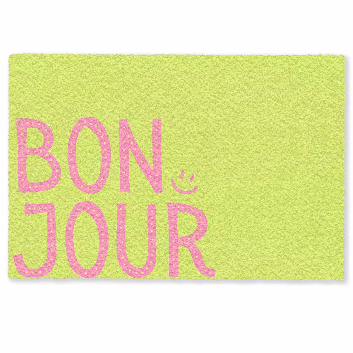 Groen - Smiley - Bonjour - Roze Deurmat klein -zkaufland3d