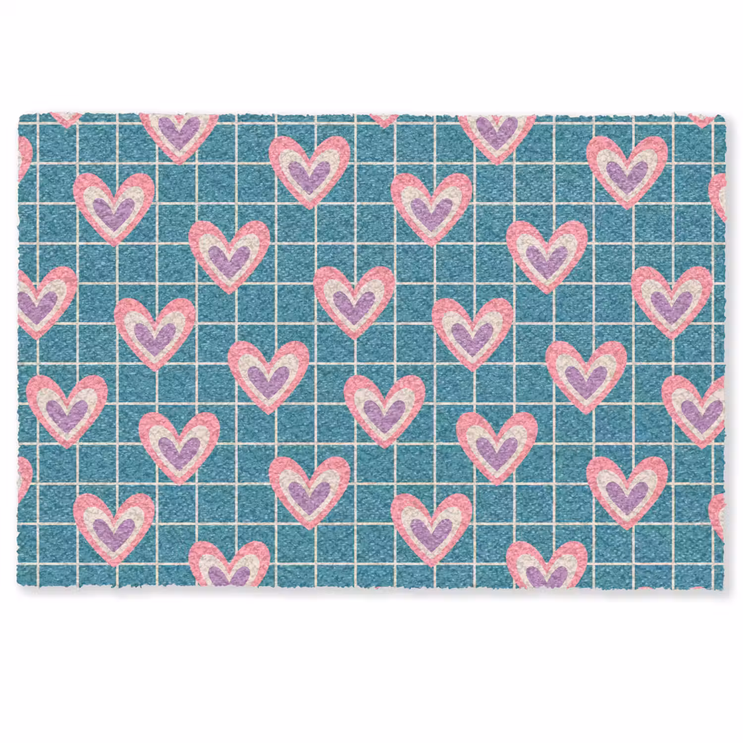 Hartjes - Raster - Patroon - Blauw Deurmat klein 898 -zkaufland3d