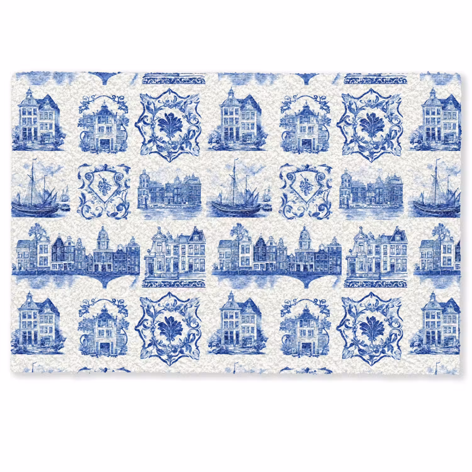 Huizen - Schepen - Blauw Deurmat klein 898 -zkaufland3d