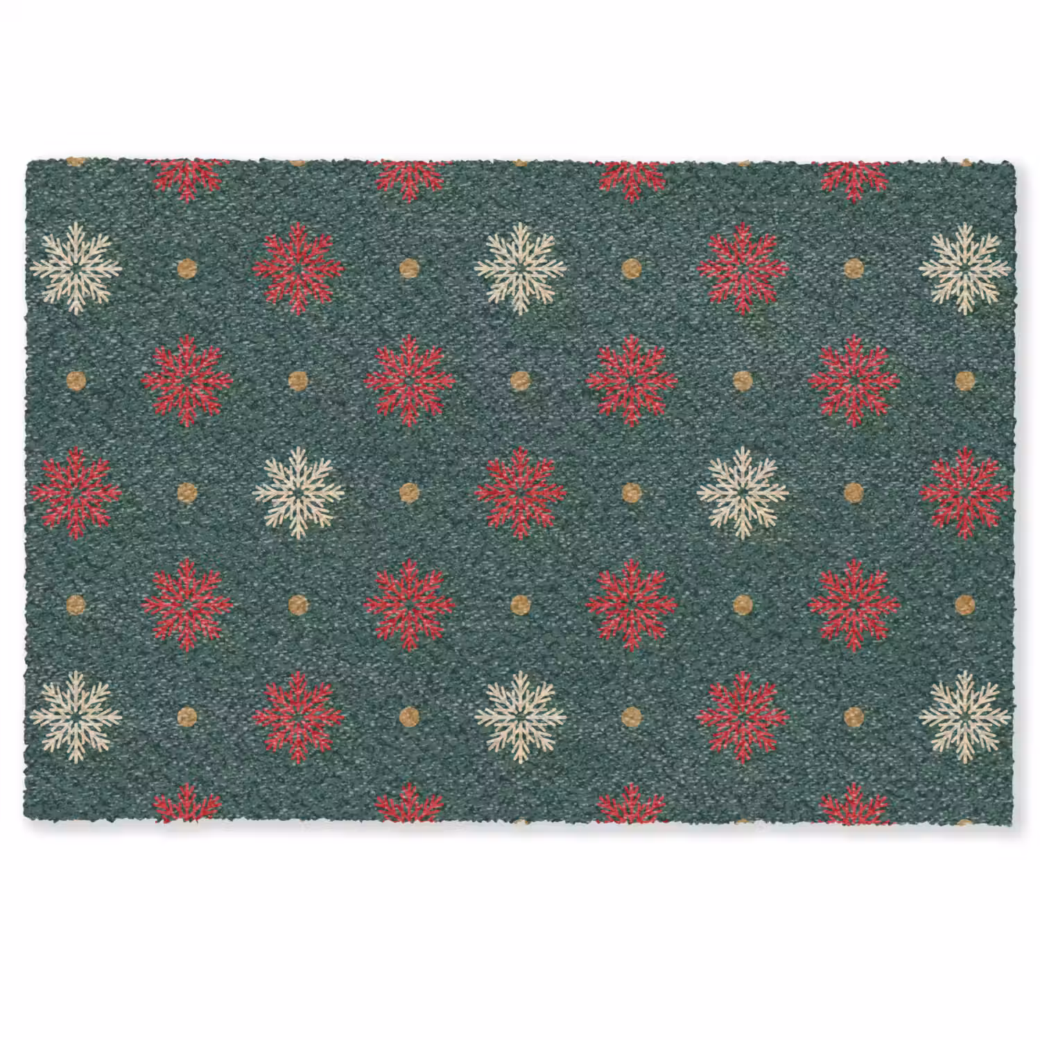 Illustratie - Sneeuwvlokken - Groen Deurmat klein 898 -zkaufland3d