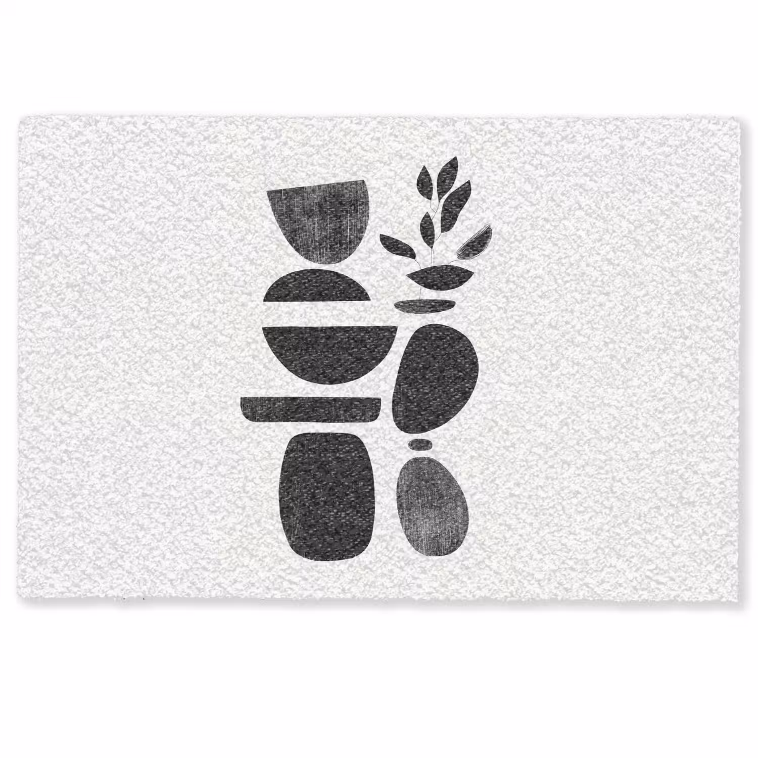 Japandi - Zwart - Abstract Deurmat klein -zkaufland3d