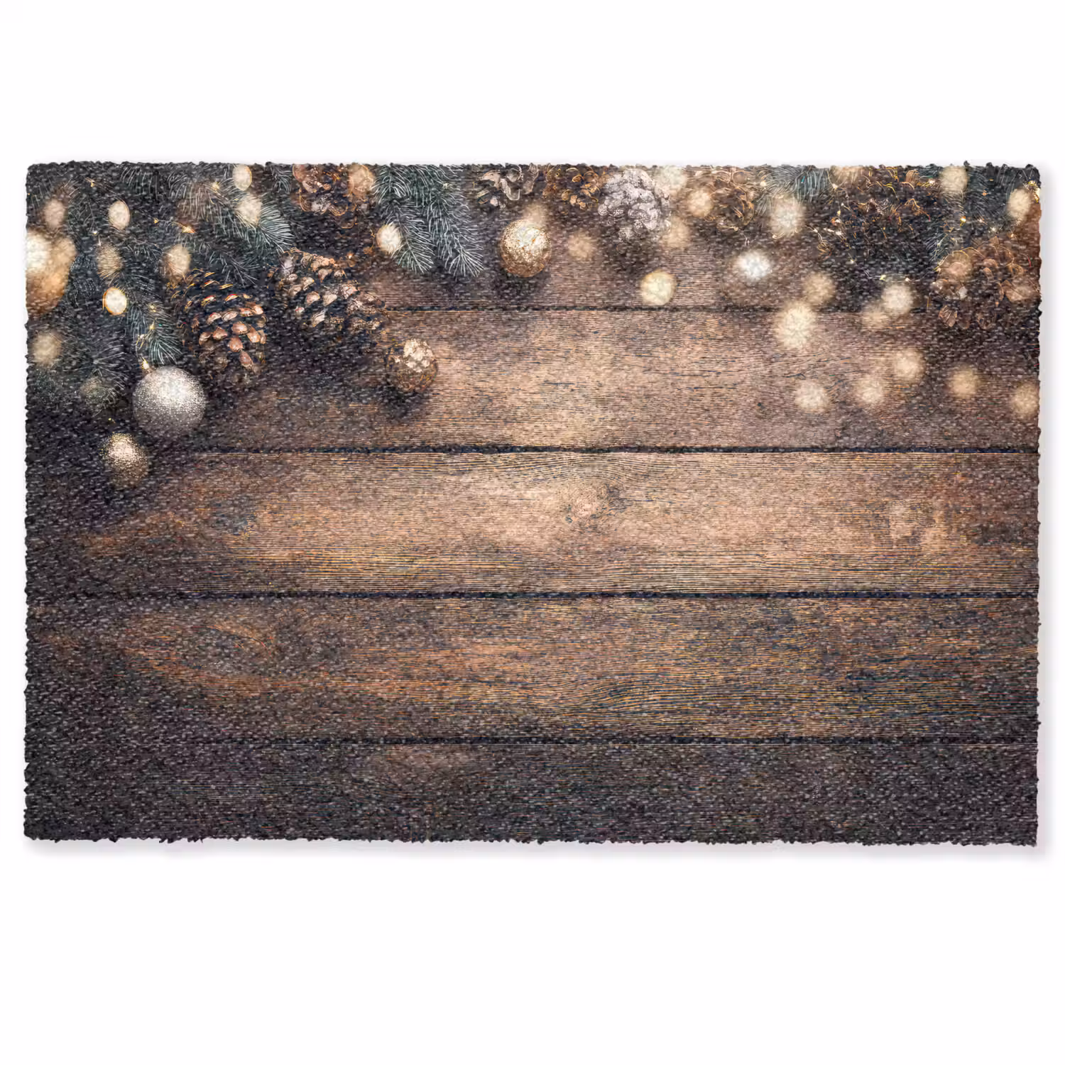 Kerstdecoratie - Houten - Dennenappel - Bruin Deurmat klein -zkaufland3d