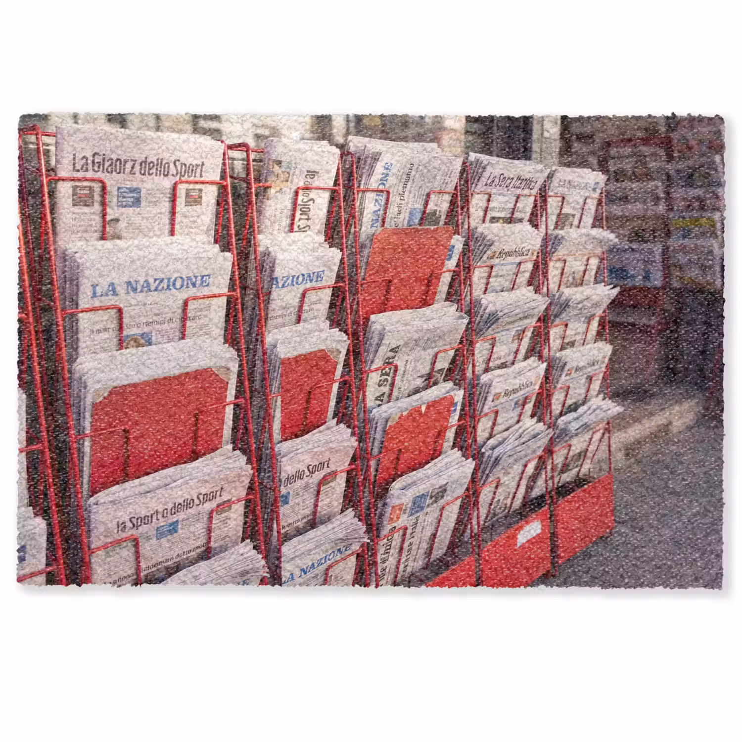 Kranten - Rek - Stedelijk - Dagelijks leven - Rood Deurmat klein -zkaufland3d