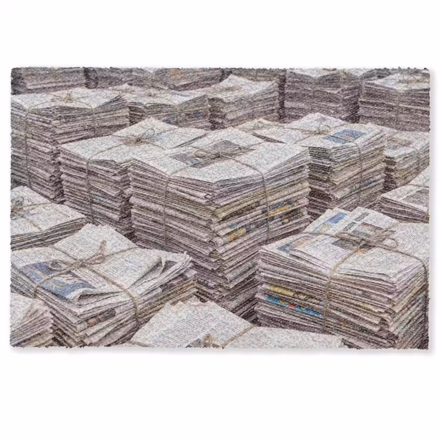 Kranten - Stapels - Touw - Informatie - Vintage Deurmat klein -zkaufland3d