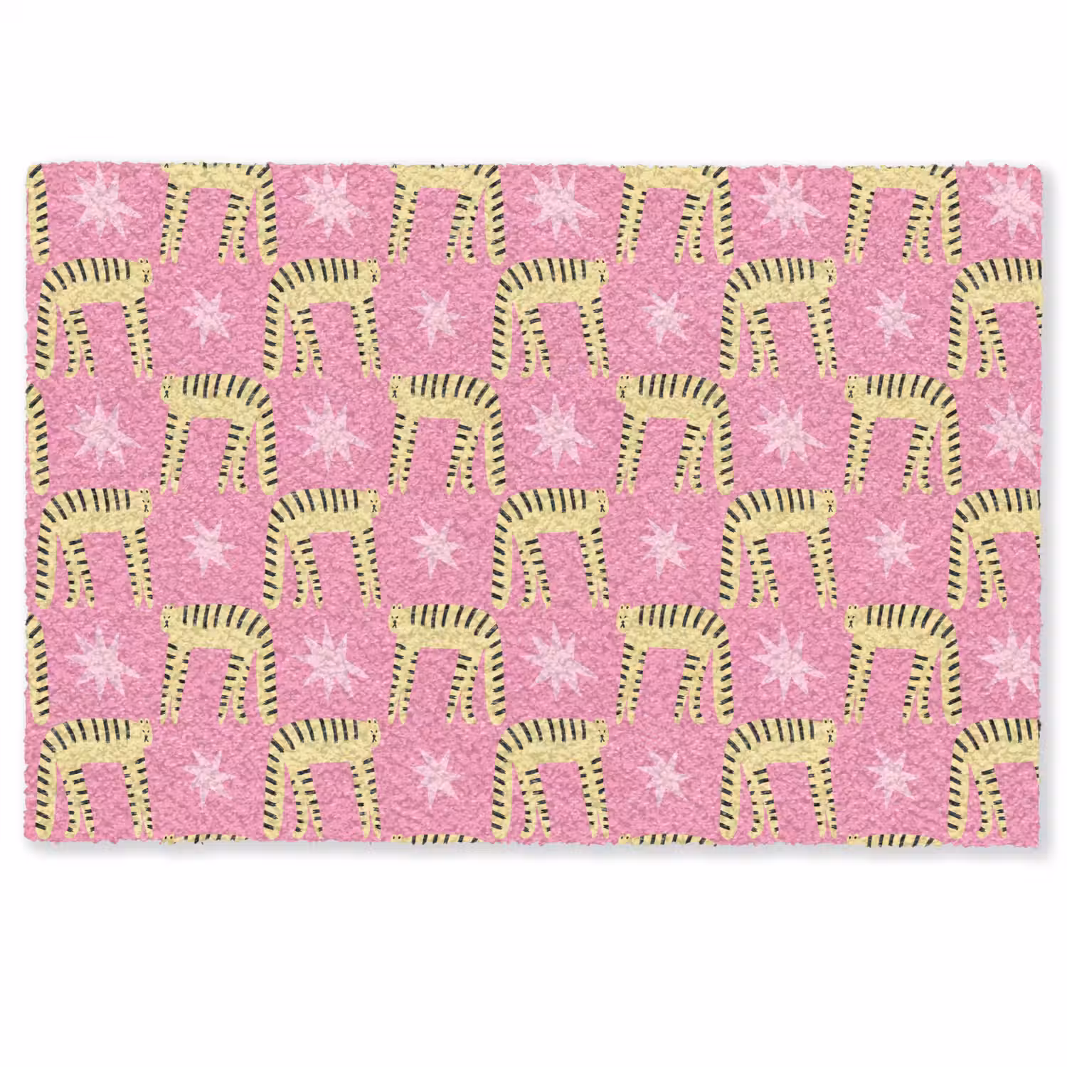 Langbenige -Tijgerkatten - Roze - Sterren Deurmat klein 898 -zkaufland3d
