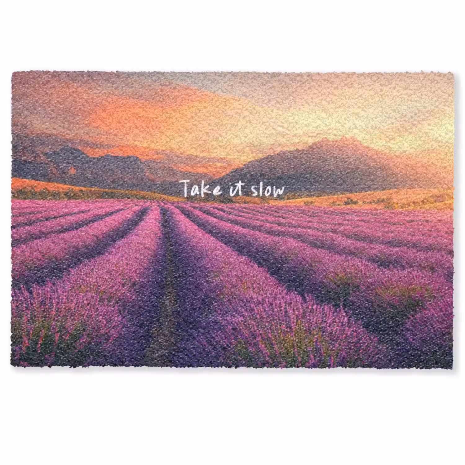 Lavendelveld - Quote - Zonsondergang Deurmat klein -zkaufland3d