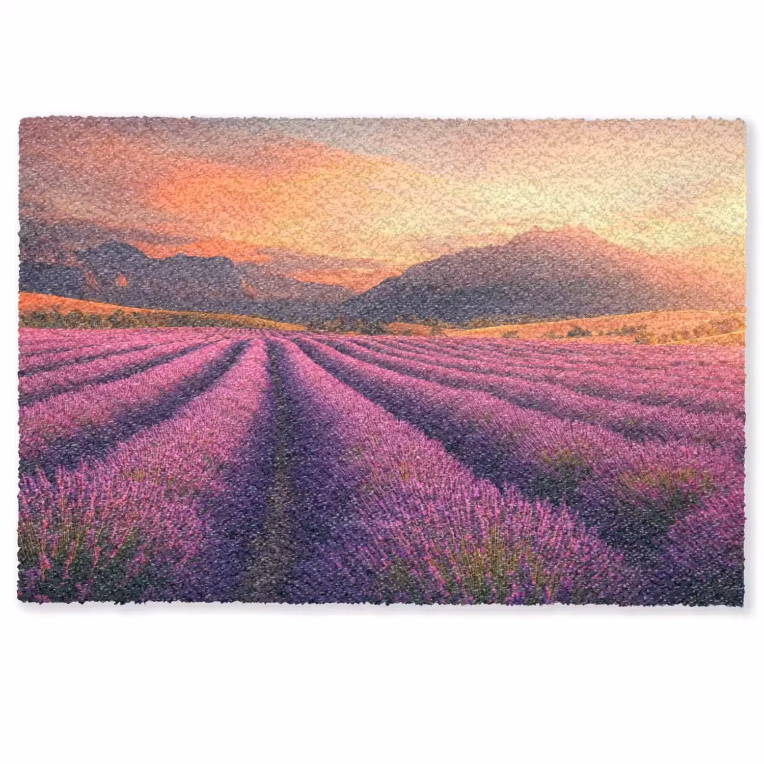 Lavendelveld - Zonsondergang - Paars Deurmat klein -zkaufland3d