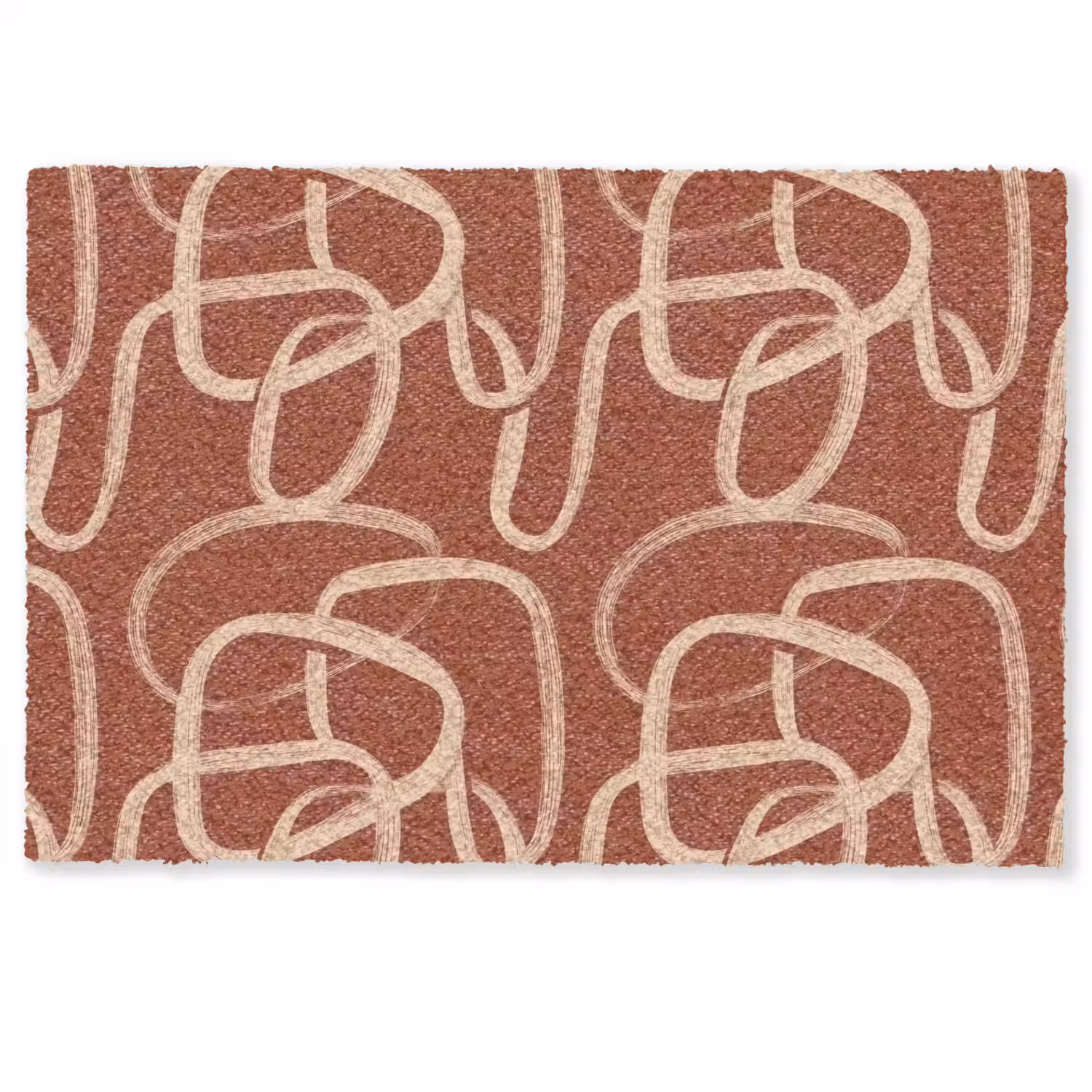 Lijnen - Abstract - Organisch - Terracotta - Crème Deurmat klein 898 -zkaufland3d