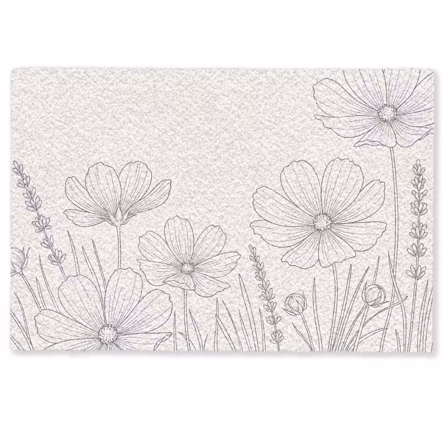 Minimalistisch - Modern - Bloemen - Beige Deurmat klein -zkaufland3d