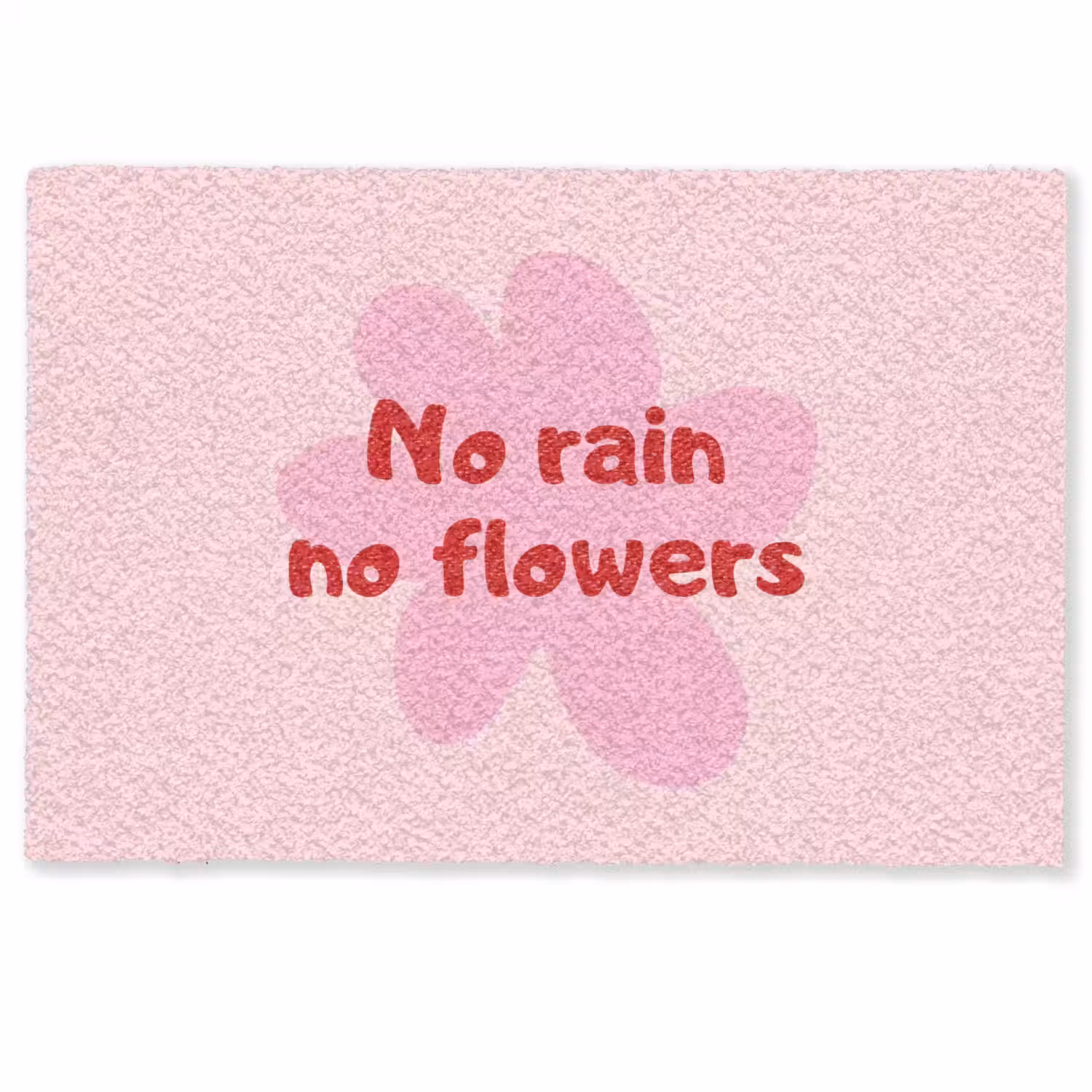 No rain no flowers - Bloem - Roze Deurmat klein -zkaufland3d