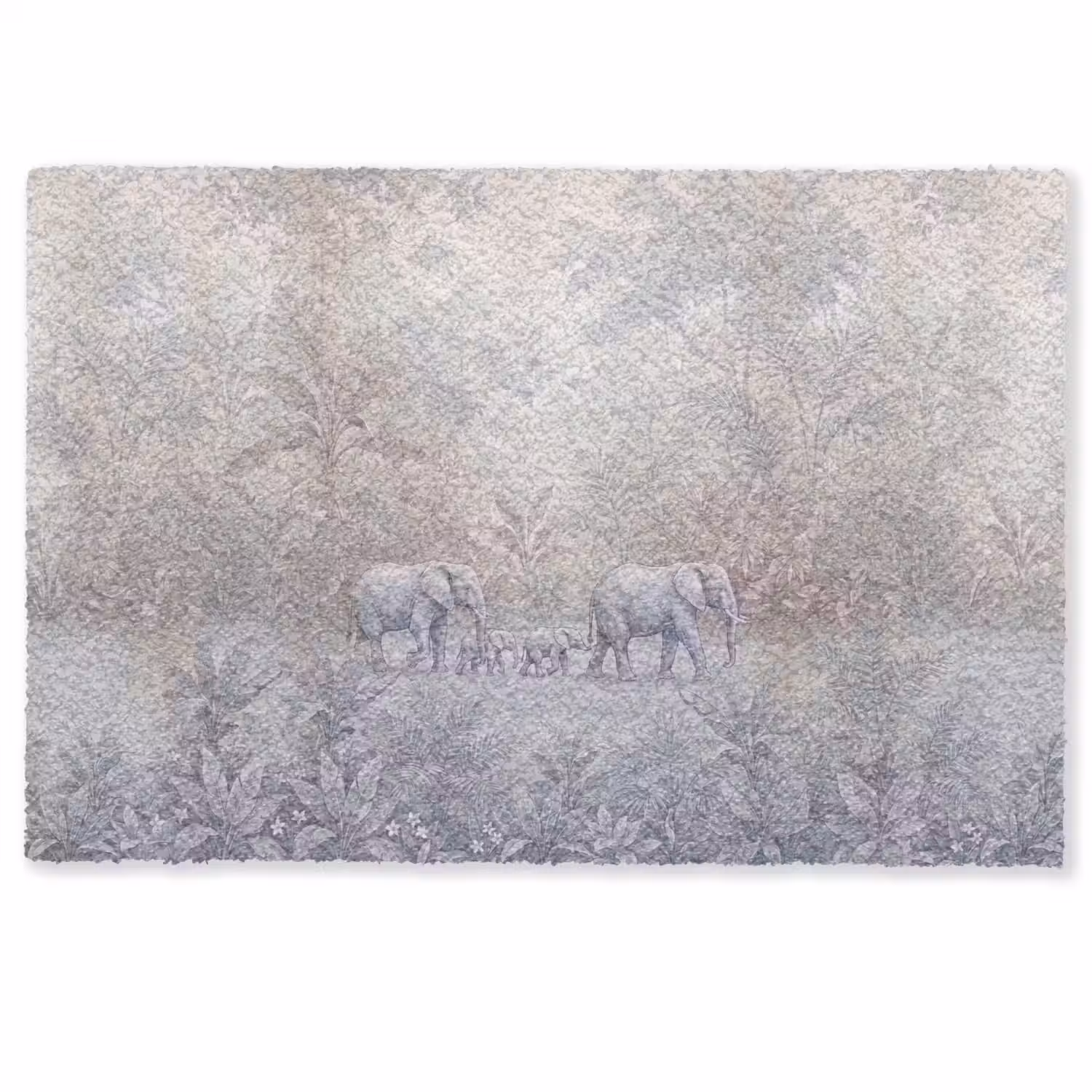 Olifant - Familie - Jungle - Illustratie - Grijs Deurmat klein -zkaufland3d