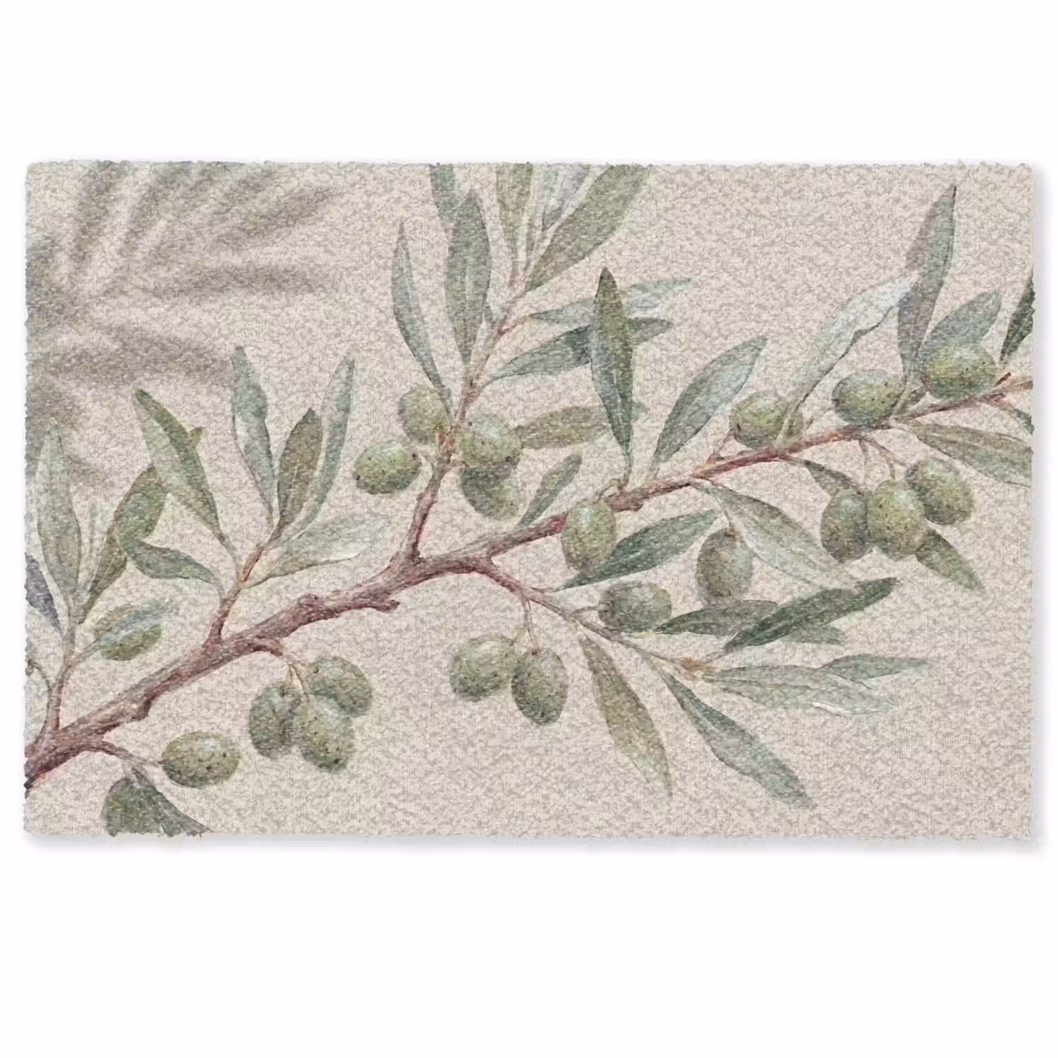 Olijftak - Bladeren - Natuur - Groen - Beige Deurmat klein -zkaufland3d