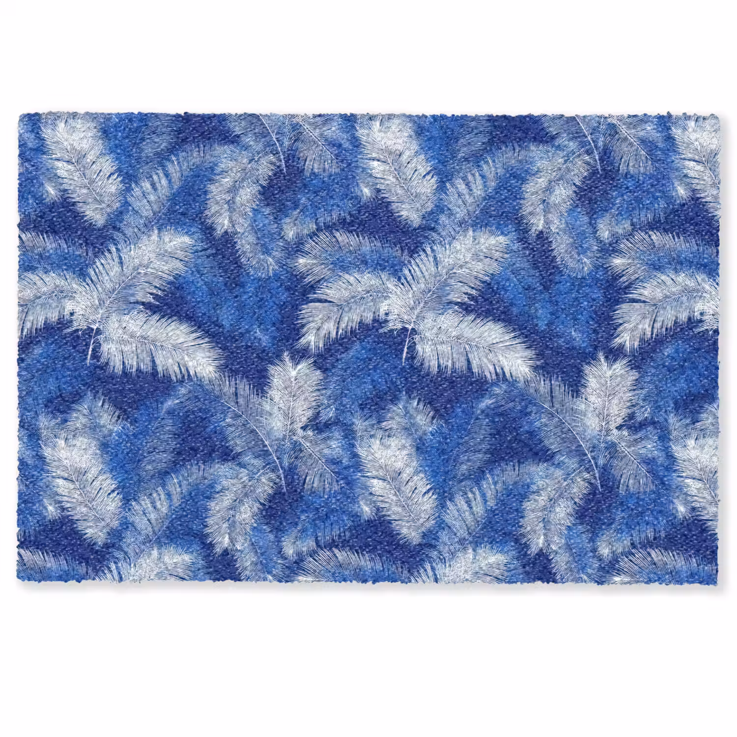 Palmblad - Patroon - Blauw Deurmat klein 898 -zkaufland3d