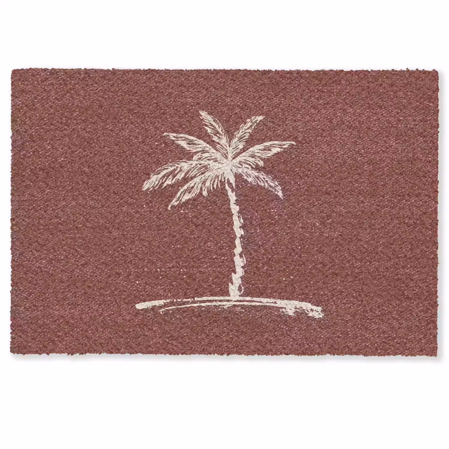 Palmboom - Beige - Rood - Tropisch Deurmat klein -zkaufland3d