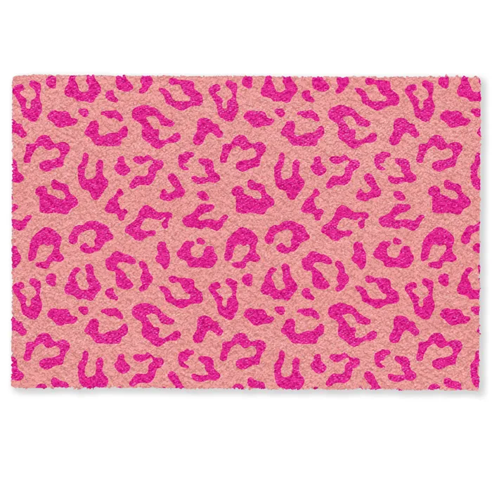 Panterprint - Roze - Dierenprint - Minimalistisch Deurmat klein -zkaufland3d