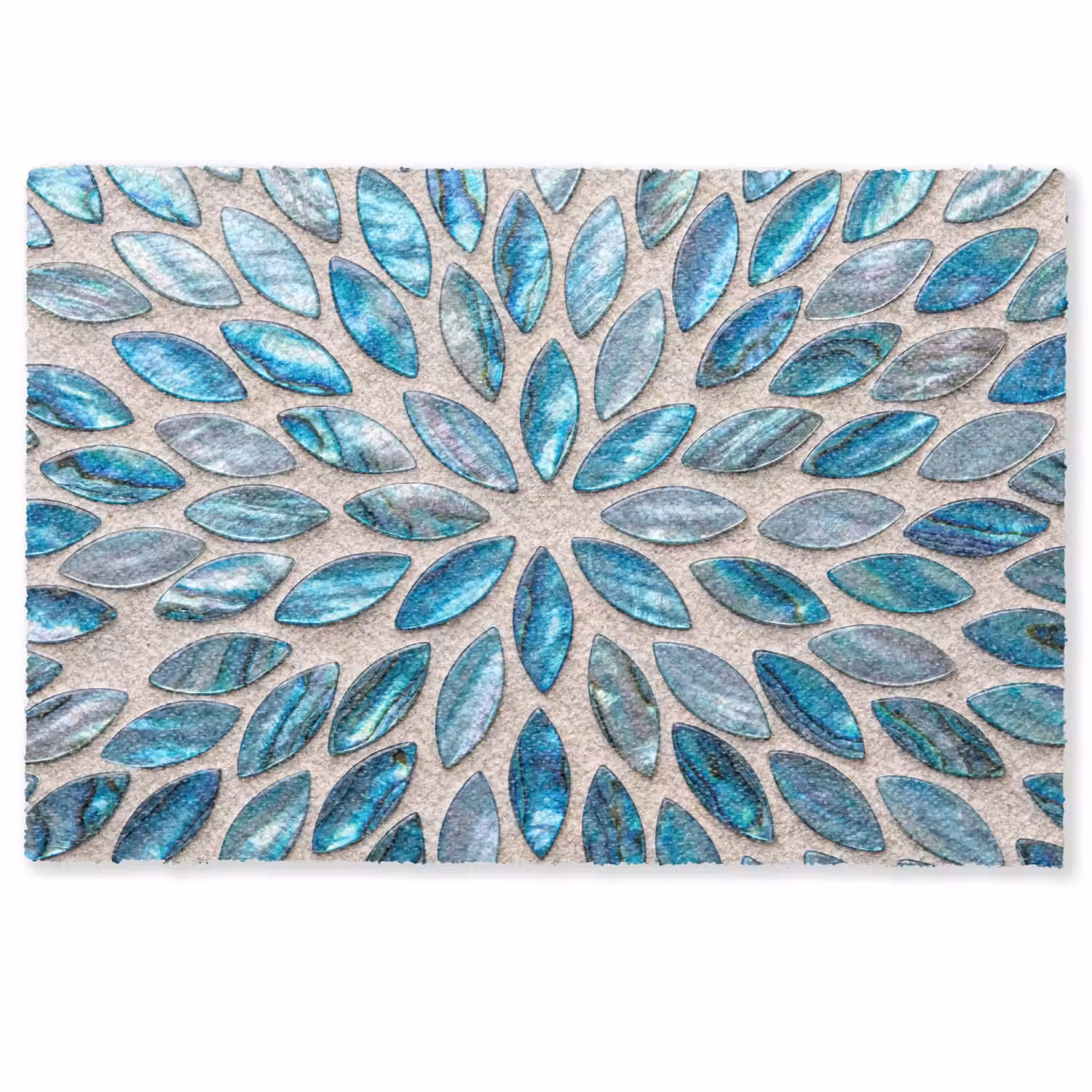Patroon - Glans - Abstract - Blauw - Decoratie Deurmat klein -zkaufland3d