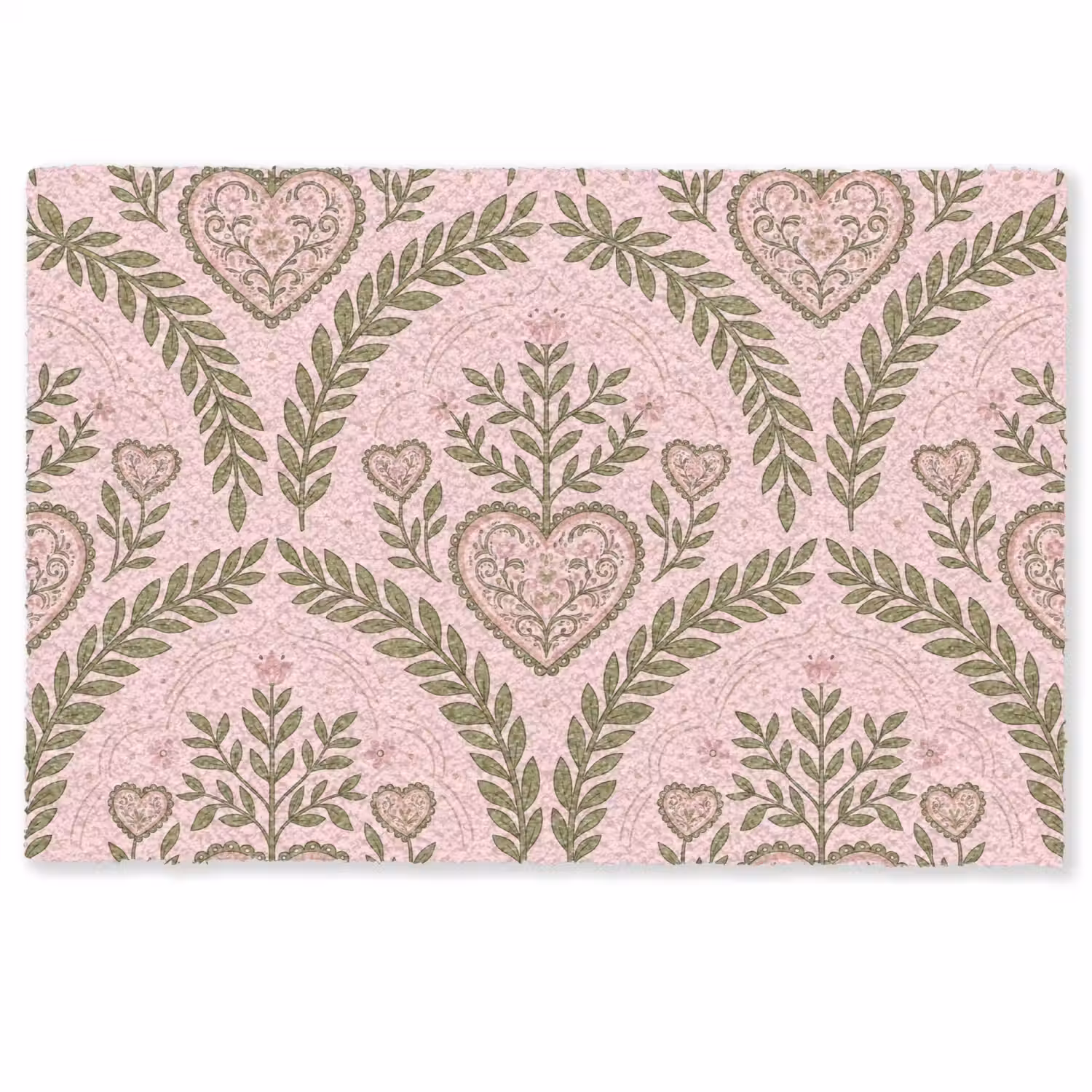 Patroon - Hart - Bloemen - Folkloristisch - Roze Deurmat klein -zkaufland3d
