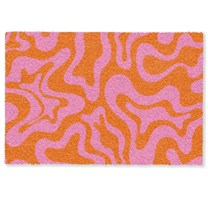 Patroon - Roze - Oranje - Abstract - Modern Deurmat klein -zkaufland3d