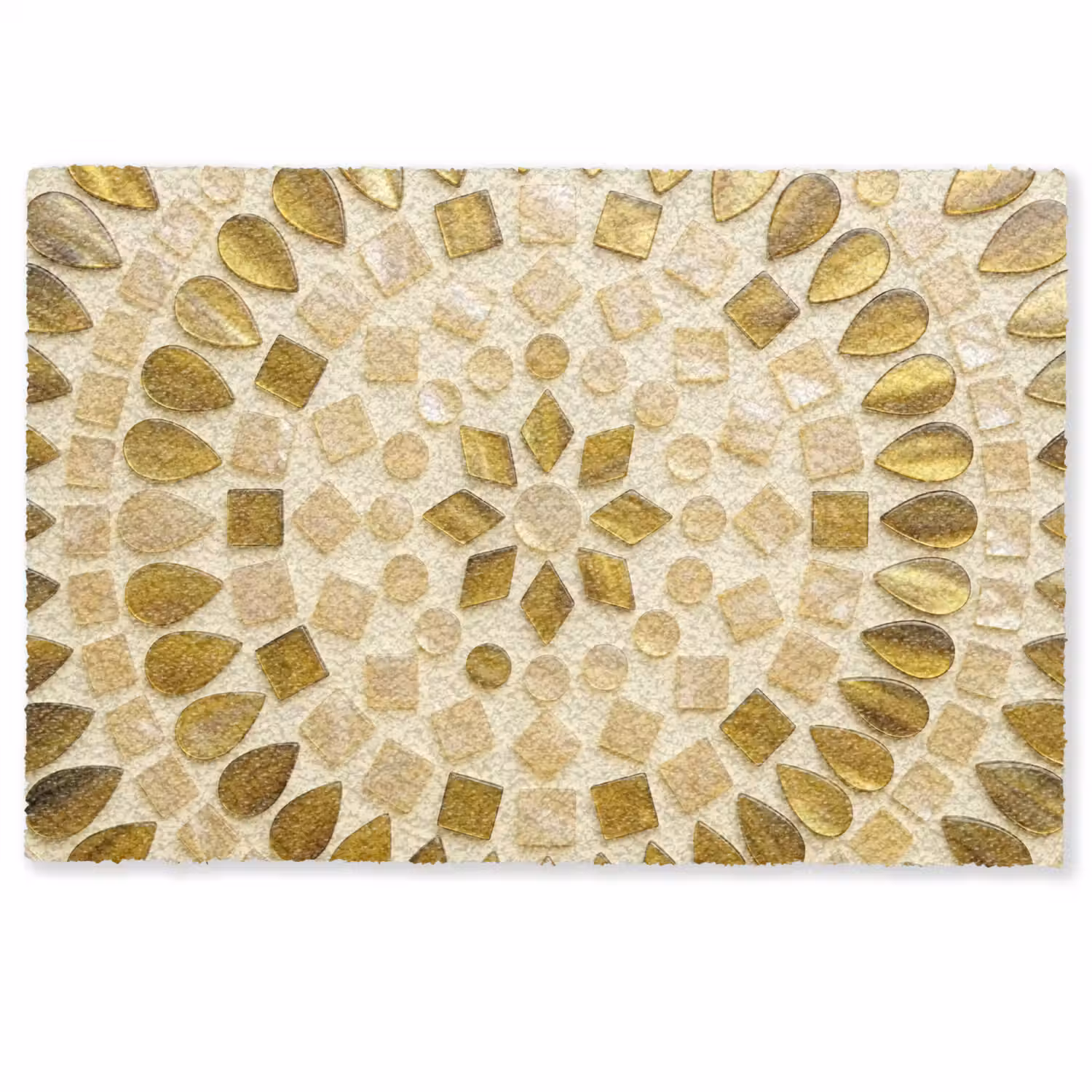 Patroon - Vormen - Mozaïek - Abstract - Goud Deurmat klein -zkaufland3d