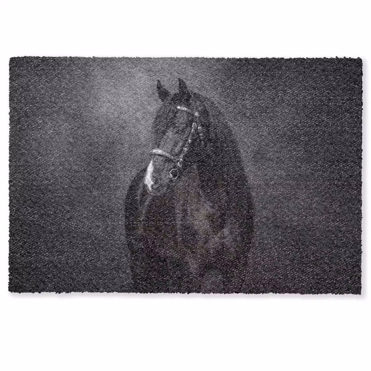 Portret - Paard - Zwart Deurmat klein -zkaufland3d