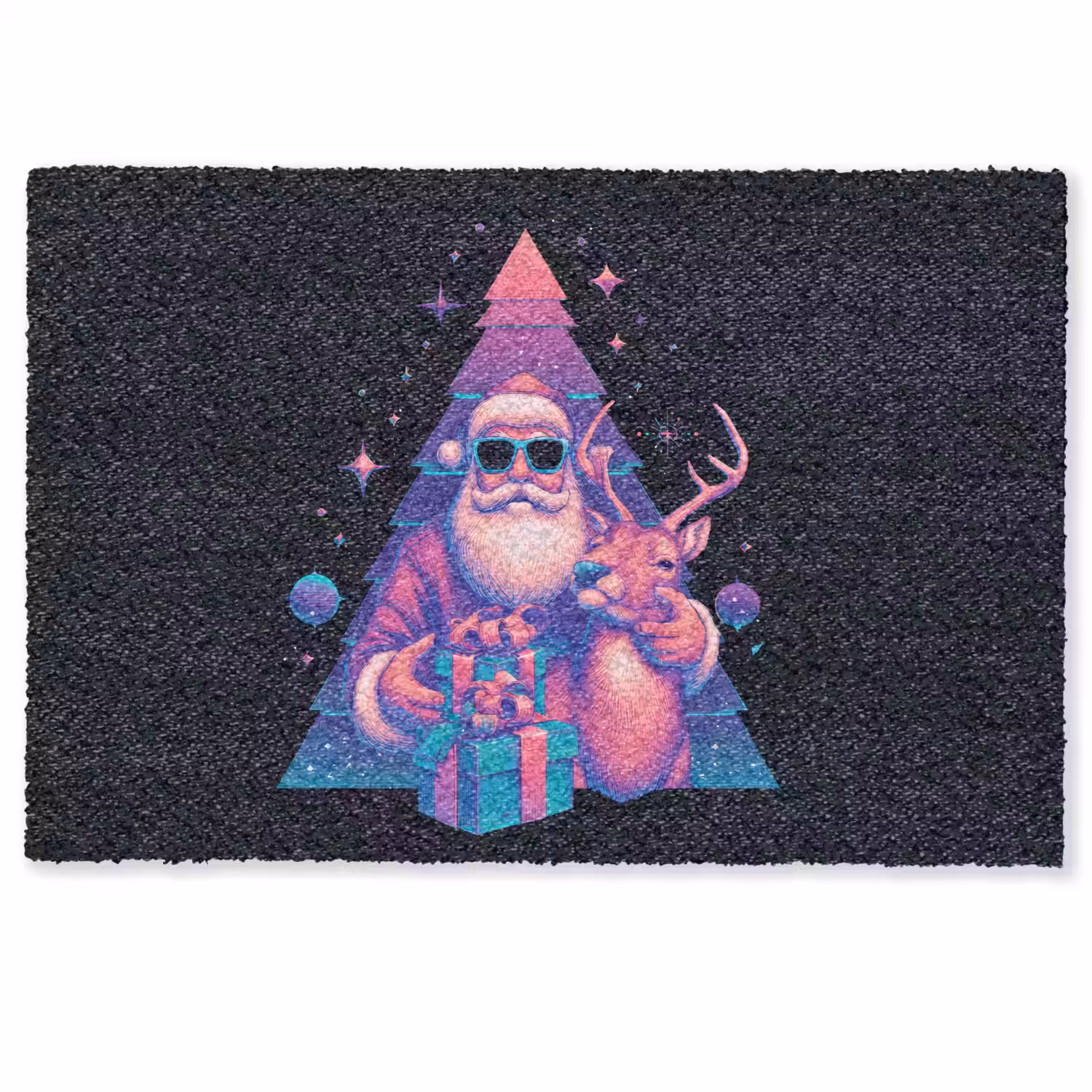 Retro - Kerstman - Rendieren - Kerstboom Deurmat klein -zkaufland3d