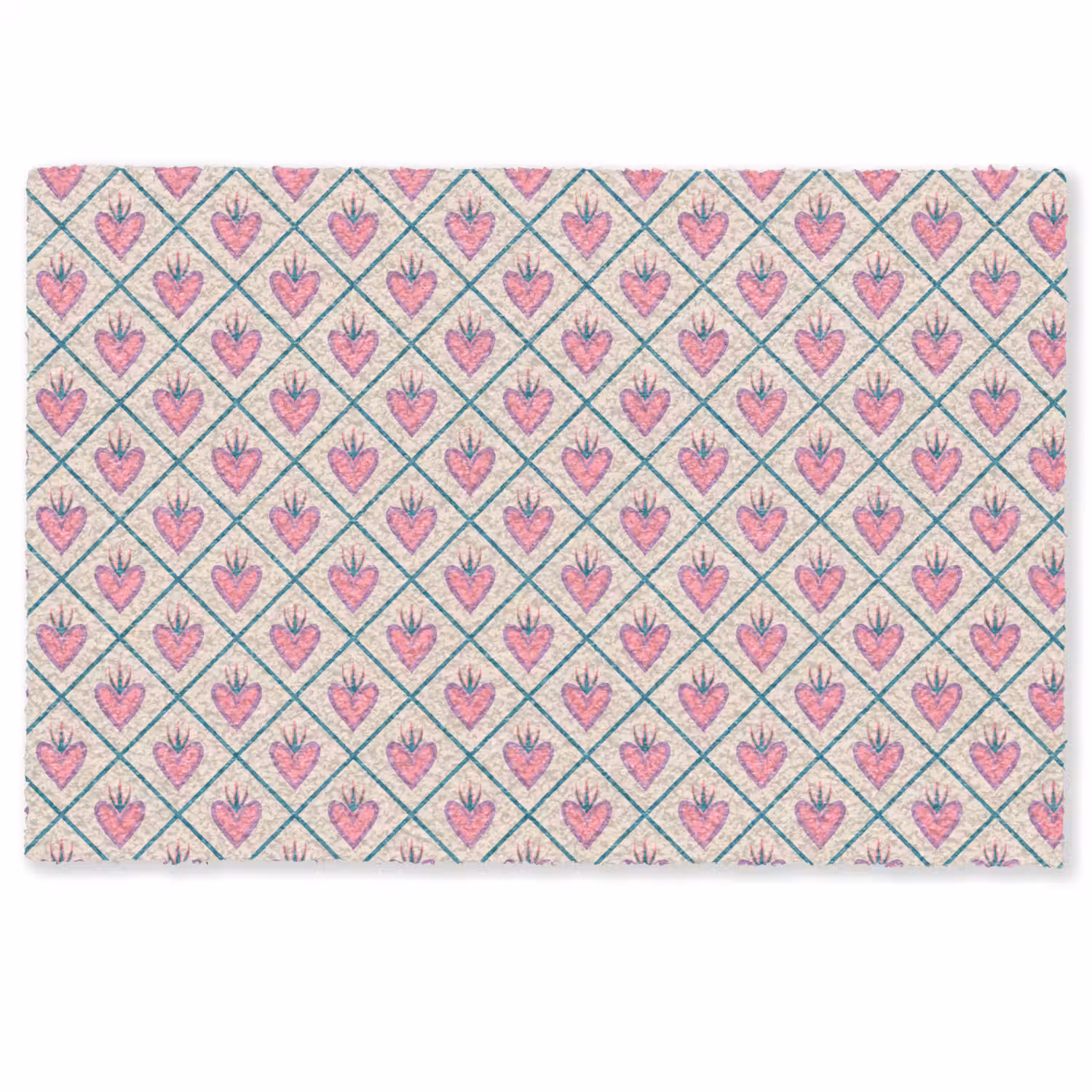 Retro - Ruit - Hartjes - Patroon Deurmat klein 898 -zkaufland3d