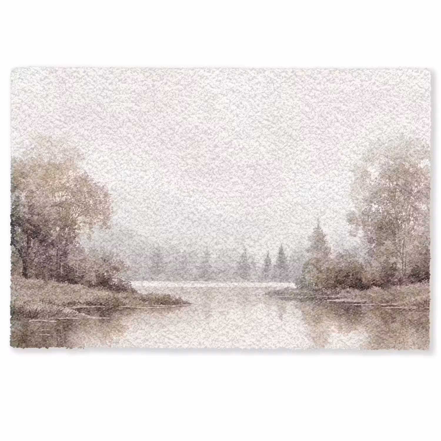 Rivierlandschap - Minimalistisch - Aardetinten Deurmat klein -zkaufland3d