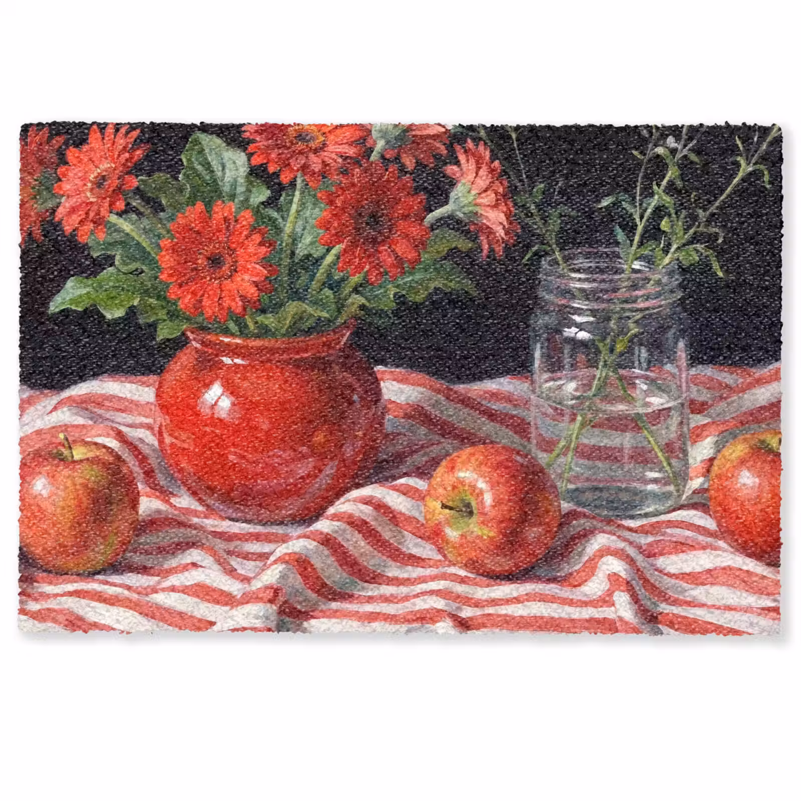 Deurmat - Rode bloemen - Vaas - Rode bloemen - Vaas Deurmat klein