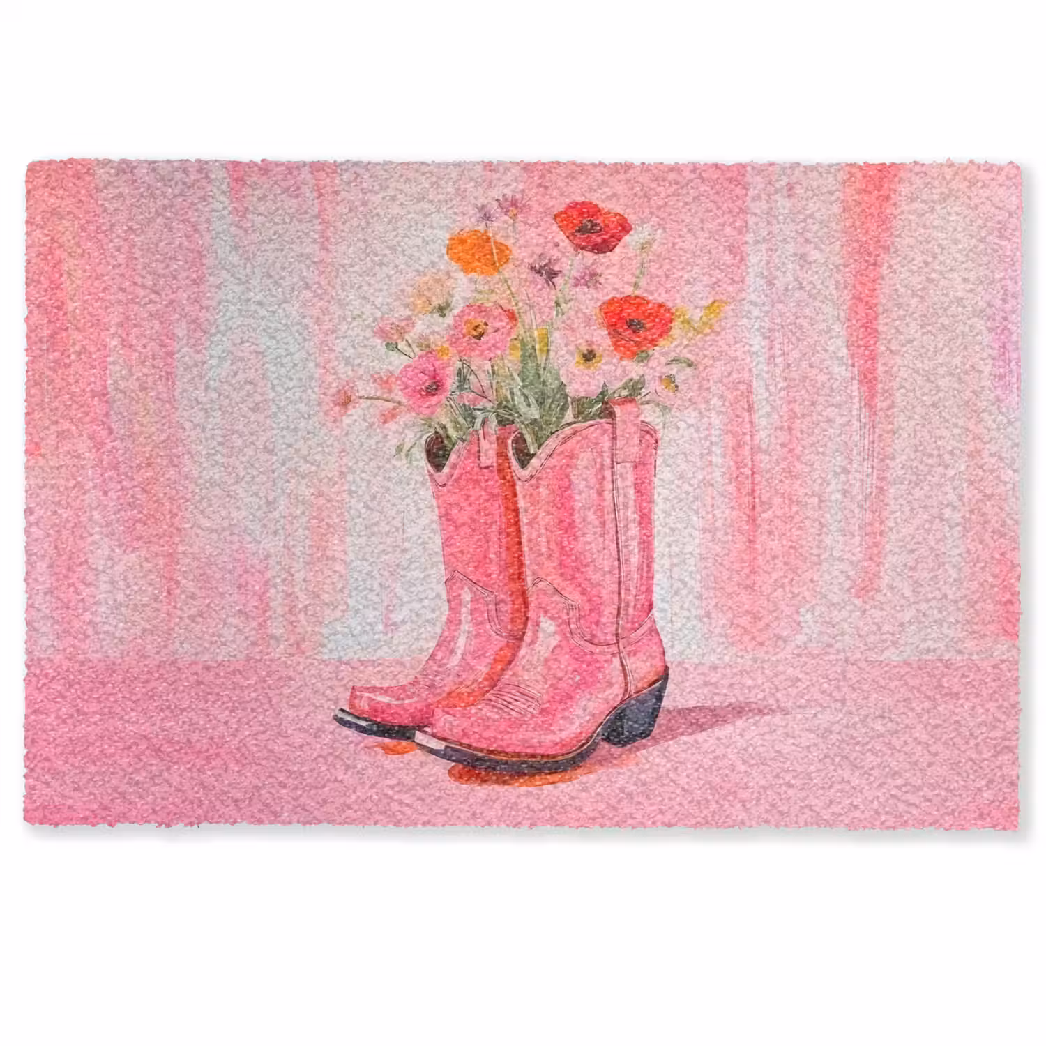 Roze - Bloemen - Cowboy Deurmat klein -zkaufland3d