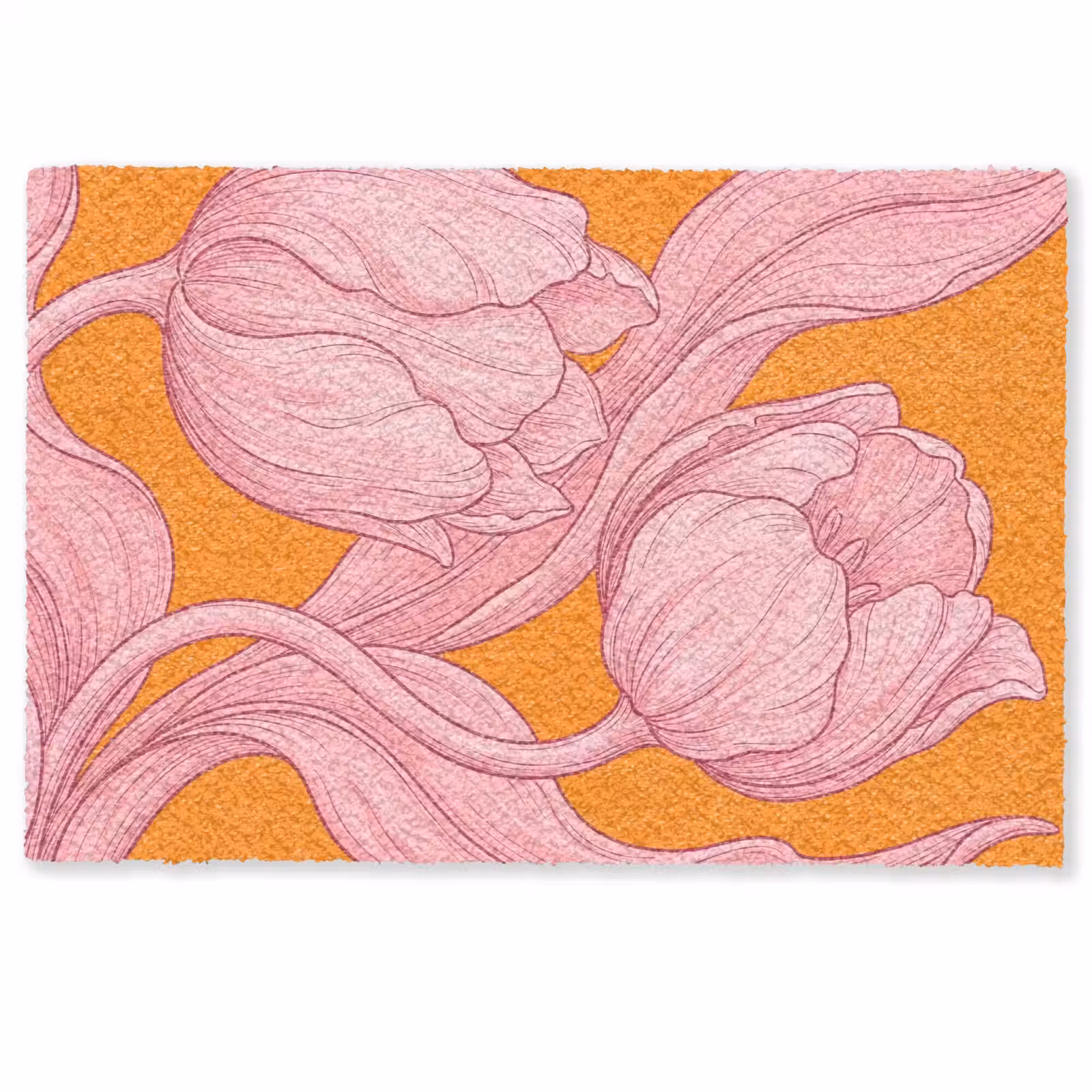 Deurmat - Roze bloemen - Modern - Roze bloemen - Modern Deurmat klein