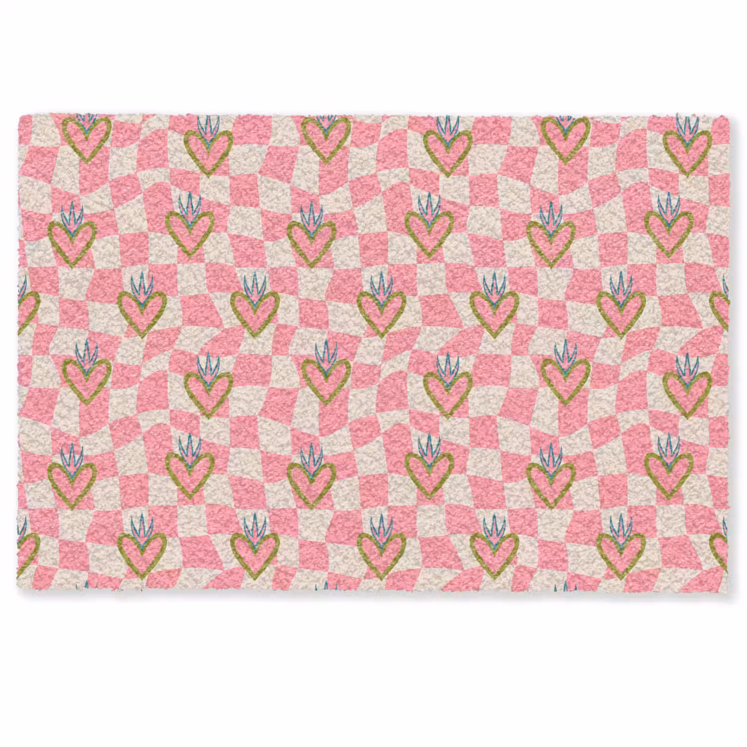 Roze - Retro - Patroon - Geblokt Deurmat klein 898 -zkaufland3d
