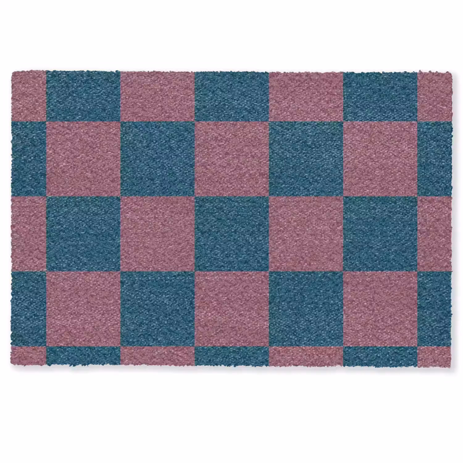 Schaakbord print - Blauw - Rood - Blokjes Deurmat klein -zkaufland3d