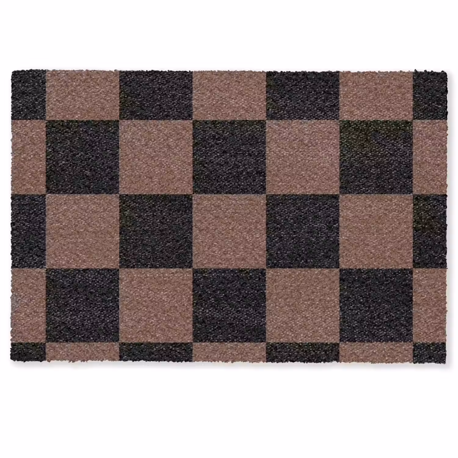 Schaakbord print - Bruin - Zwart - Blokjes Deurmat klein -zkaufland3d