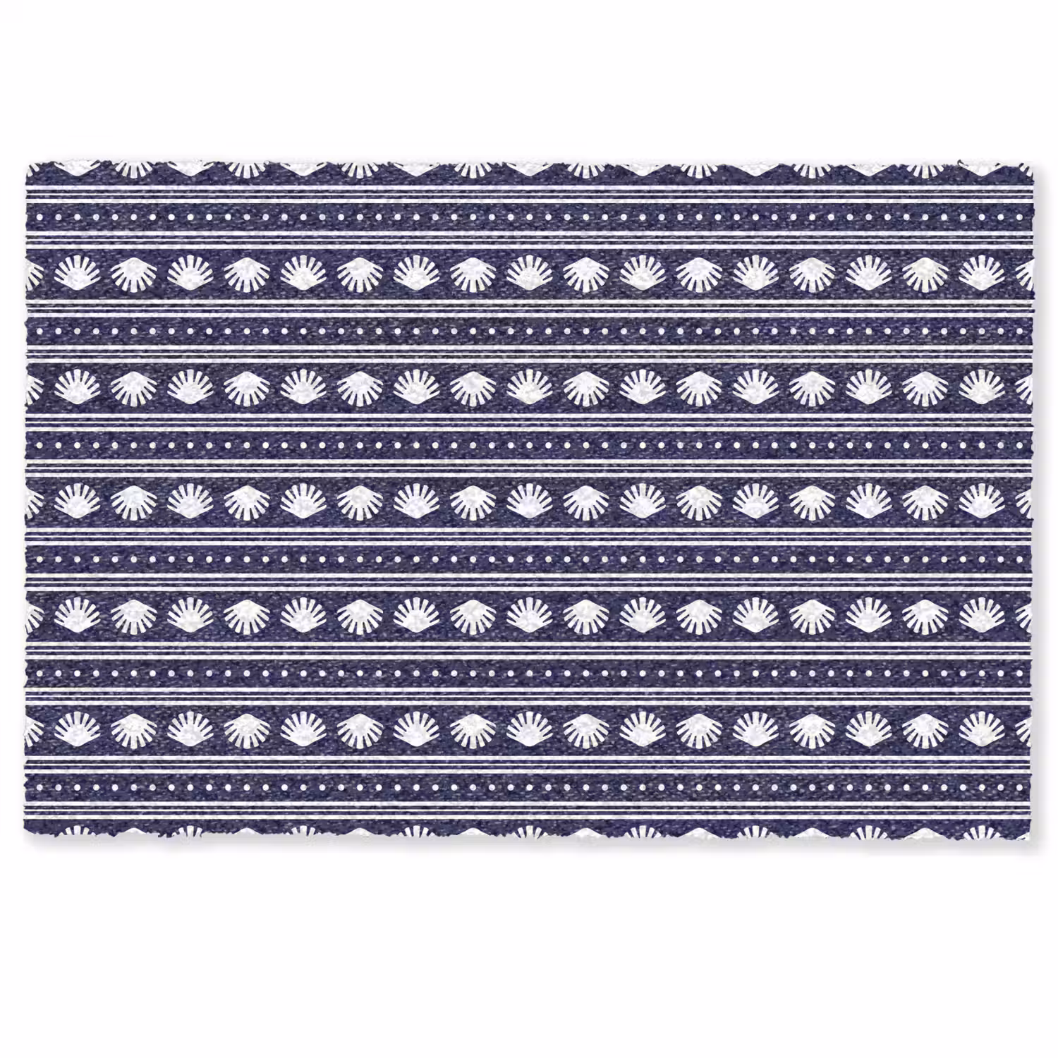 Schelp - Nautisch - Blauw - Wit Deurmat klein 898 -zkaufland3d