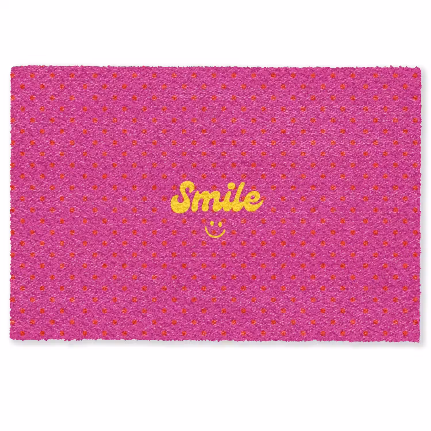 Smile - Stippen - Geel - Smiley - Roze Deurmat klein -zkaufland3d