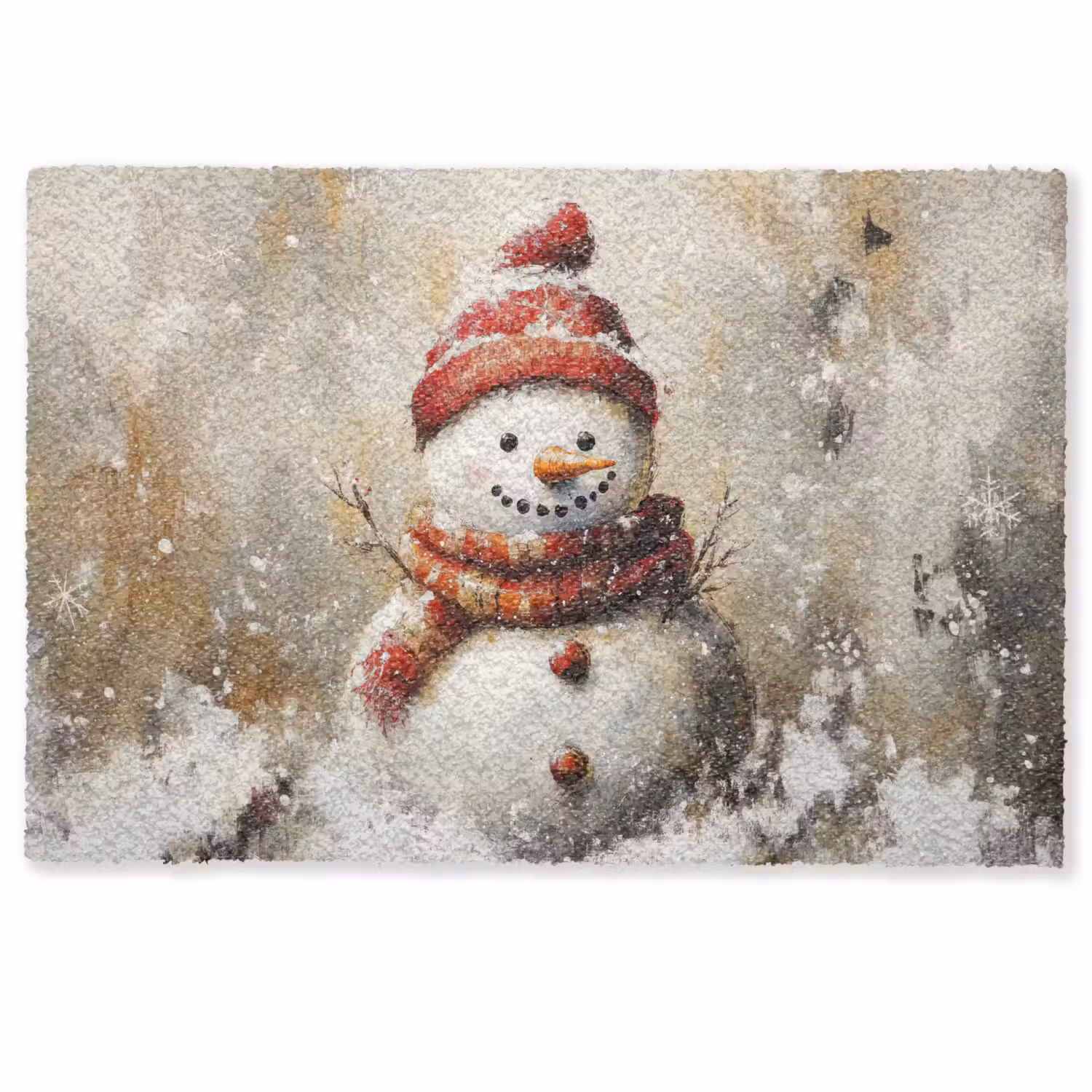 Sneeuwpop - Winter - Sneeuw - Beige Deurmat klein -zkaufland3d